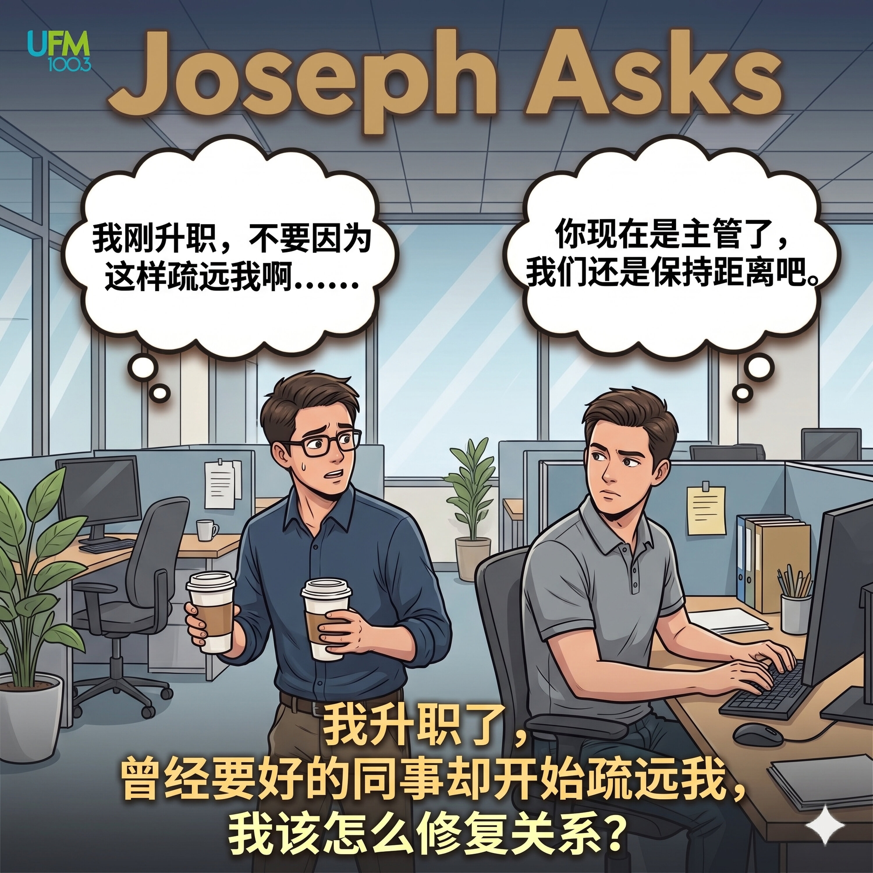我升职了,曾经要好的同事却开始疏远我,我该怎么修复关系?