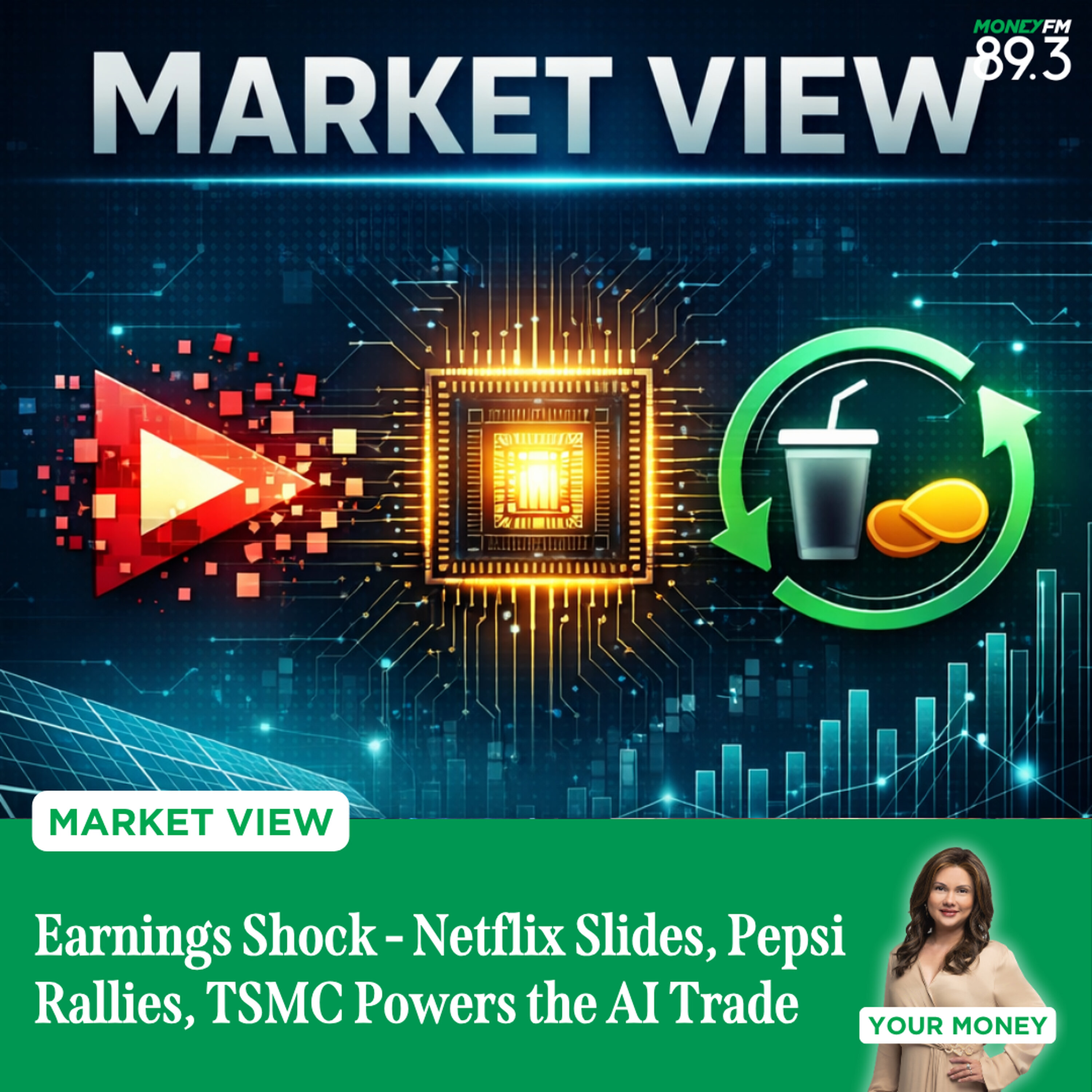 Market View: Earnings Shock - Netflix Slides, Pepsi Rallies, TSMC Powers the AI Trade