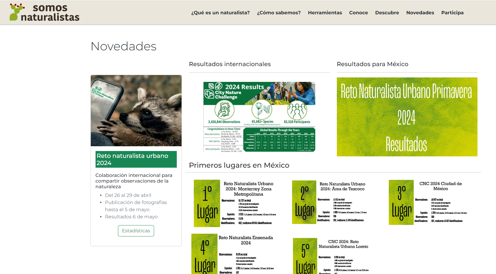 Visita Somos Naturalistas y conoce más sobre la flora y la fauna