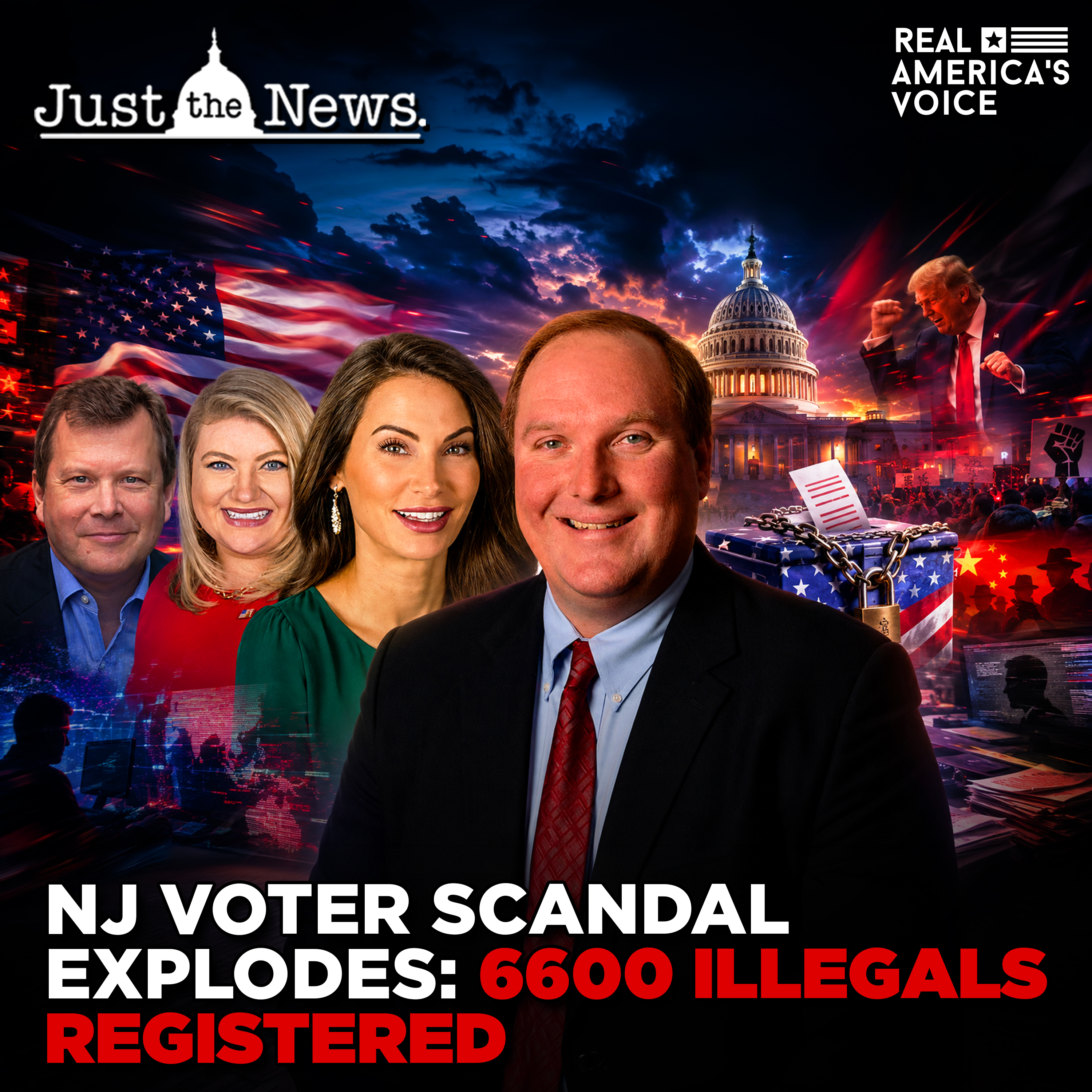 NJ VOTER SCANDAL EXPLODES: 6600 ILLEGALS REGISTERED | JUST THE NEWS - NO NOISE episode artwork