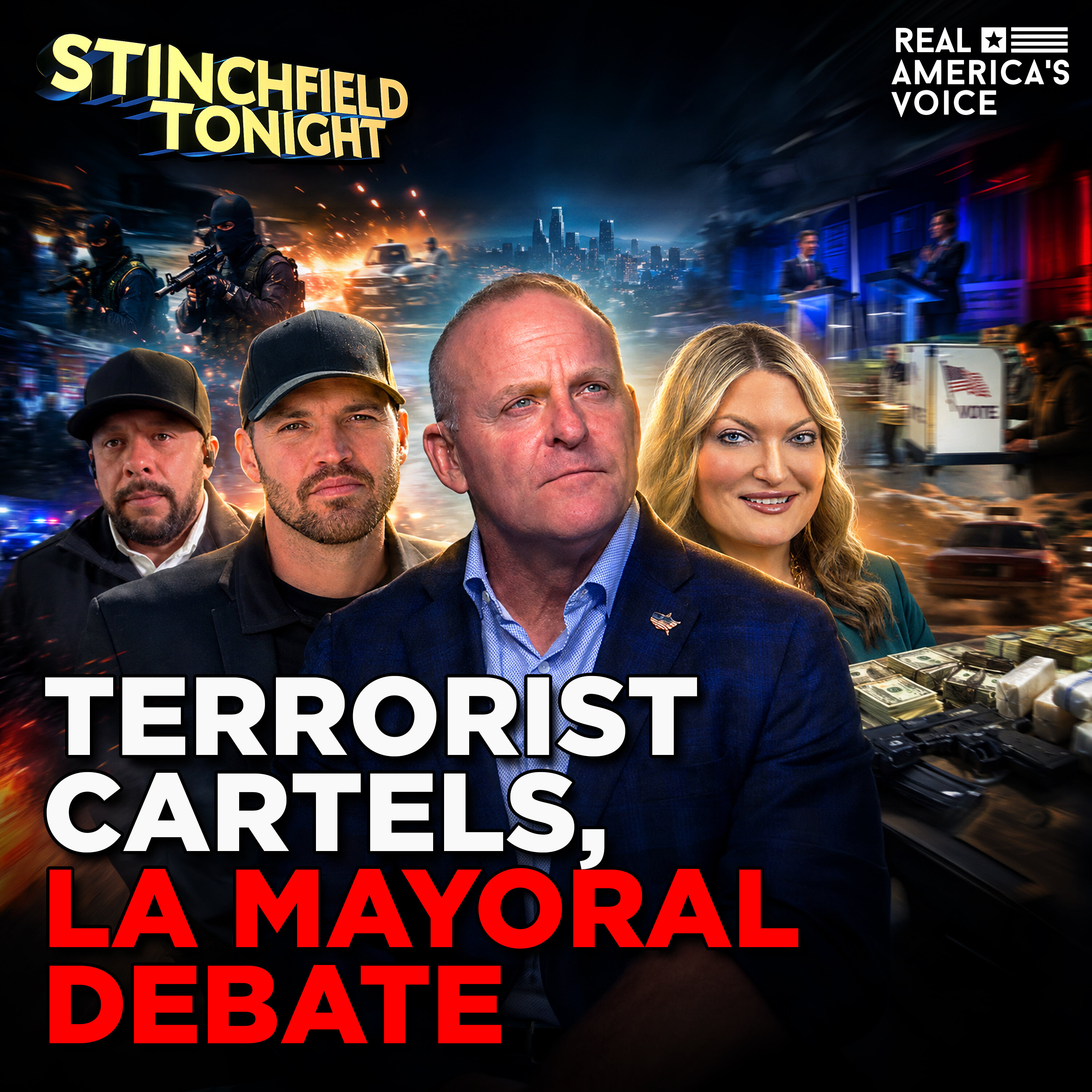 Taking on Terrorist Cartels, LA Mayoral Debate EXPLODES | GRANT STINCHFIELD TONIGHT SHOW — Real America’s Voice cover
