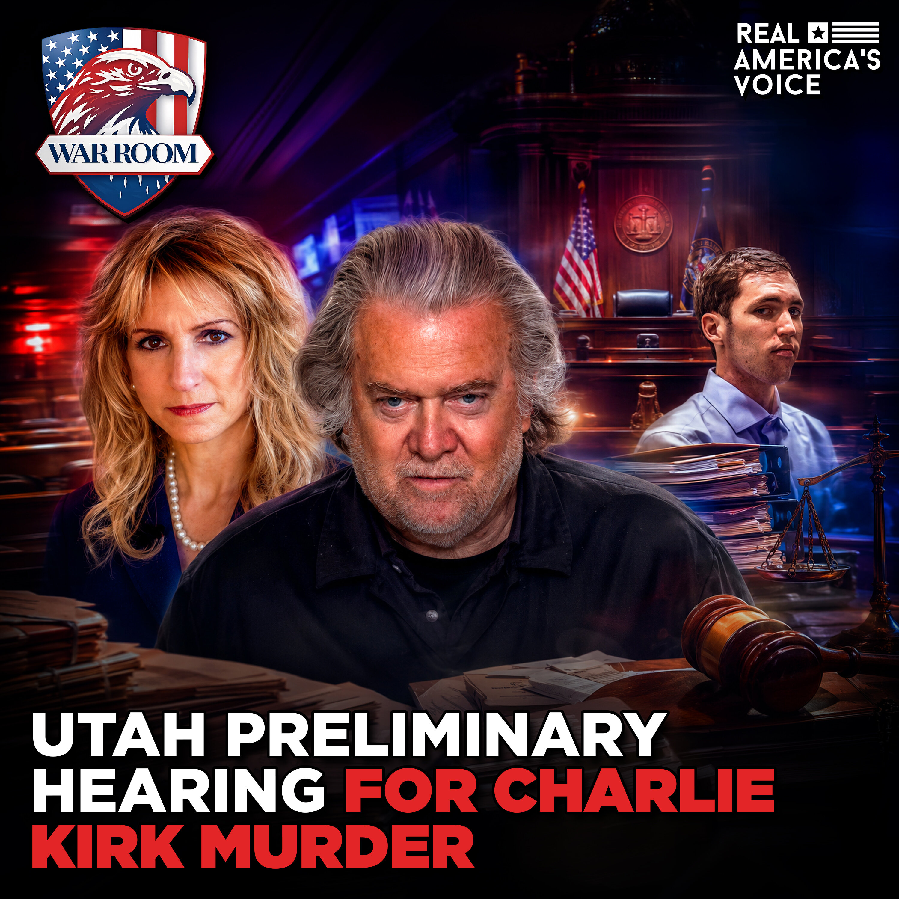 CHARLIE KIRK MURDER PRELIMINARY HEARING | WAR ROOM AM W STEVE BANNON | JULY 7TH, 2026 — Real America’s Voice cover