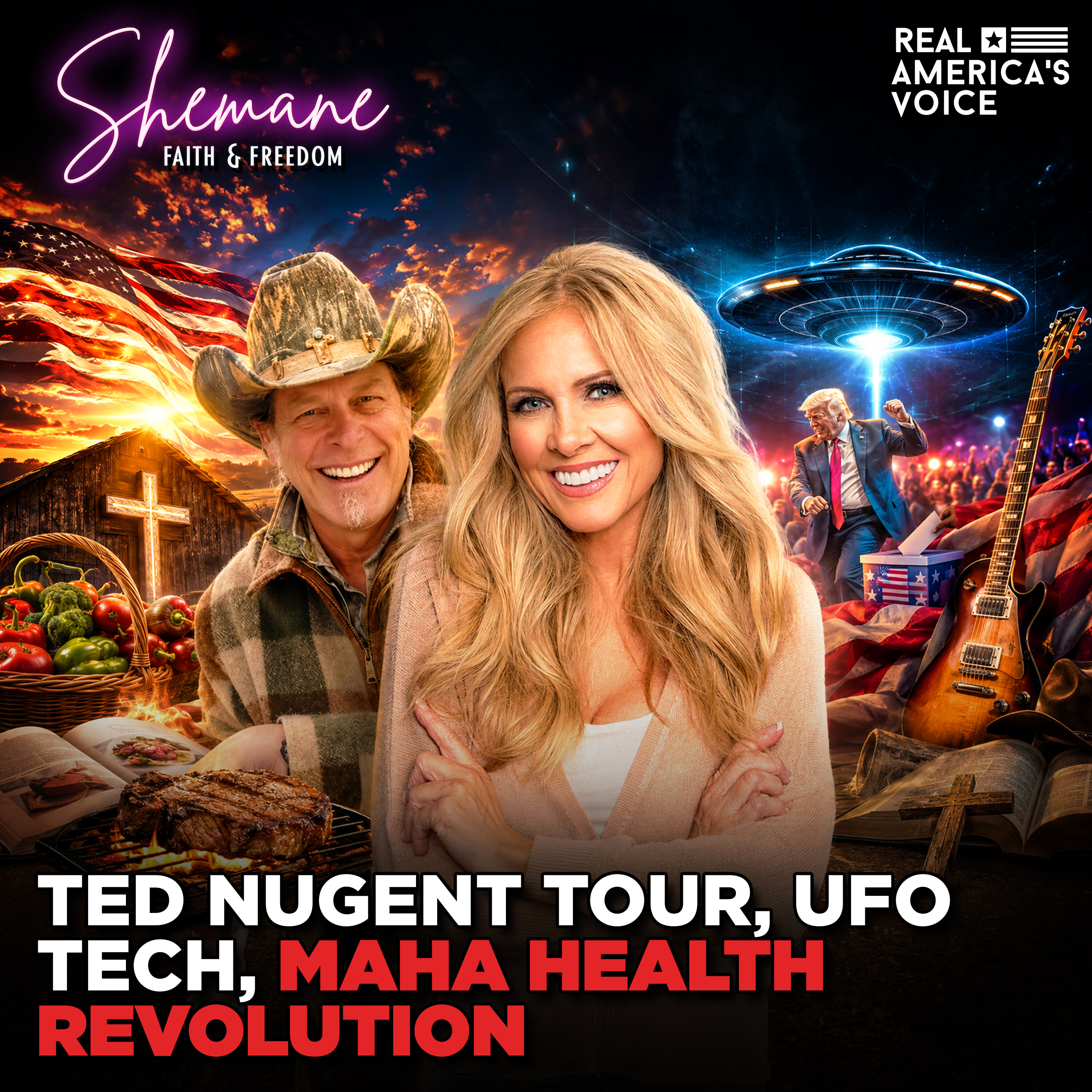 TED NUGENT ROCKS TOUR TALK, UFO TECH BOMBSHELLS & RFK JR FOOD REVOLUTION | FAITH & FREEDOM episode artwork