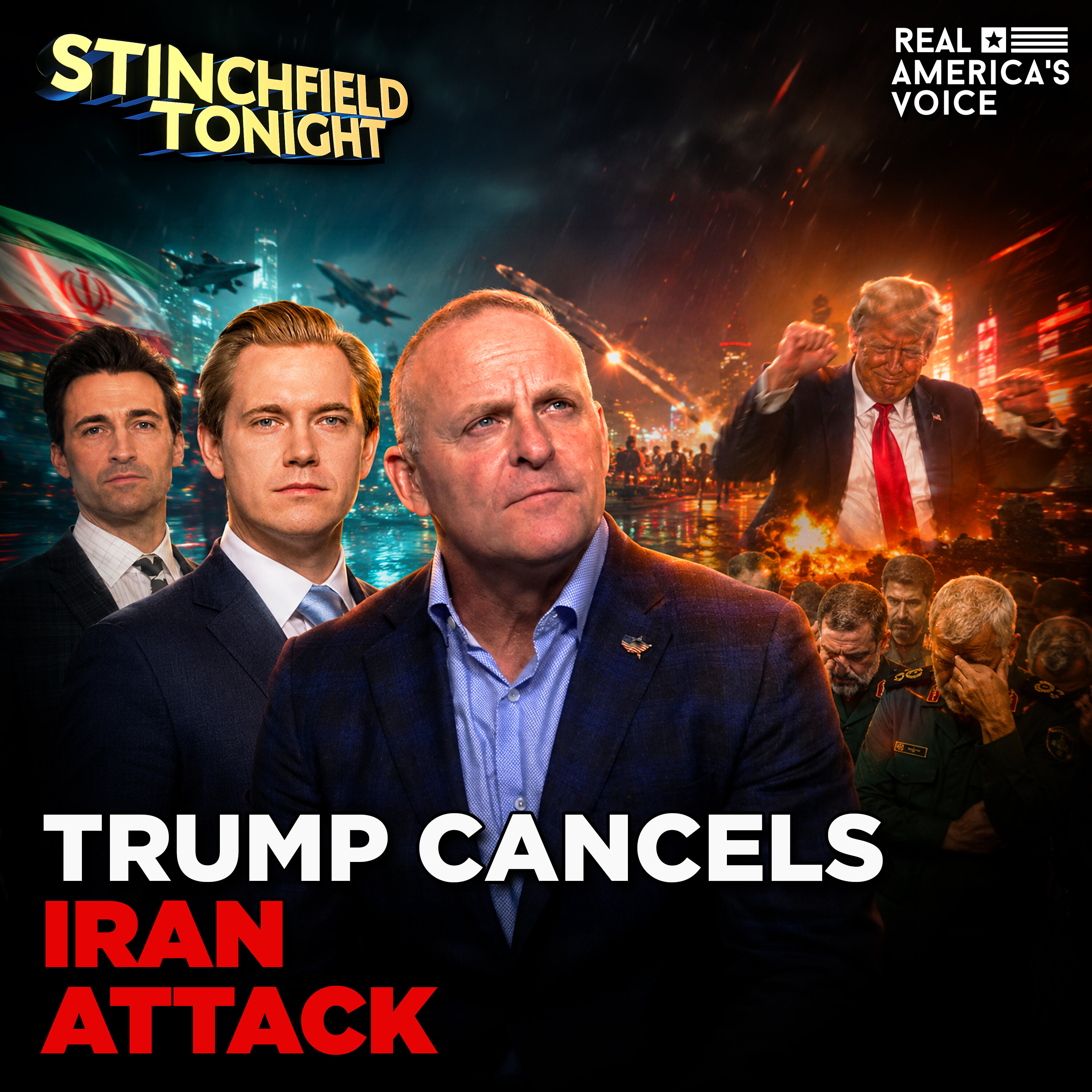 TRUMP CANCELS IRAN ATTACK & RINOS FACE TRUMP'S WRATH | GRANT STINCHFIELD TONIGHT SHOW — Real America’s Voice cover