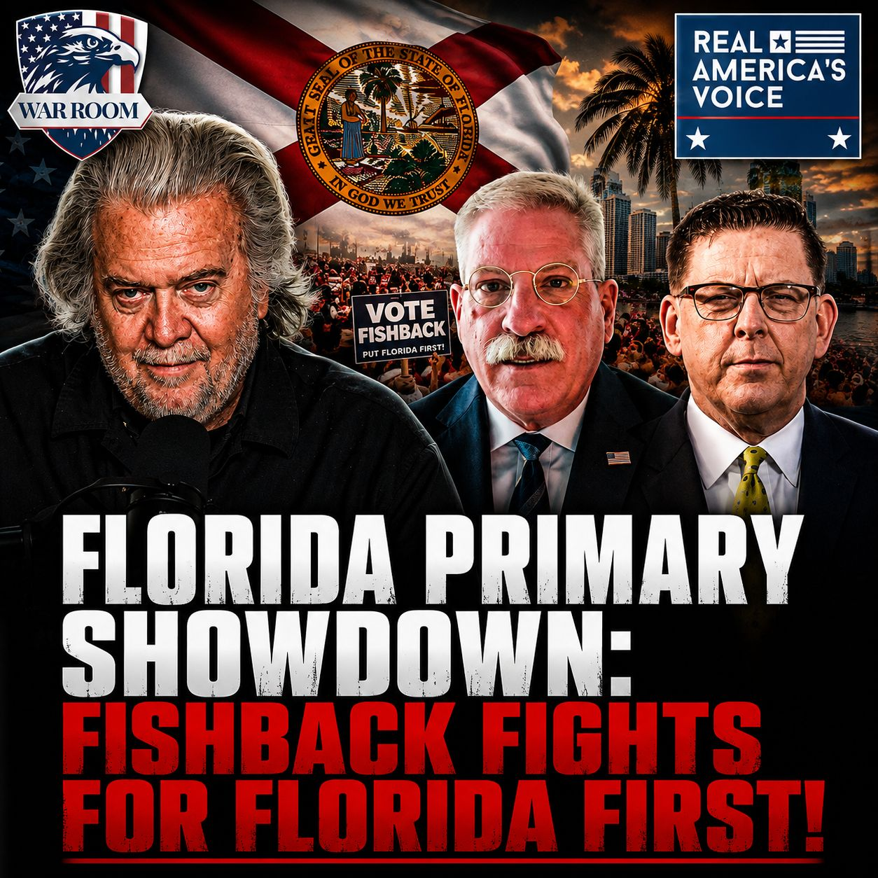 Florida Primary Showdown as Fishback Makes His Closing America First Pitch | War Room, August 15, 2026 episode artwork