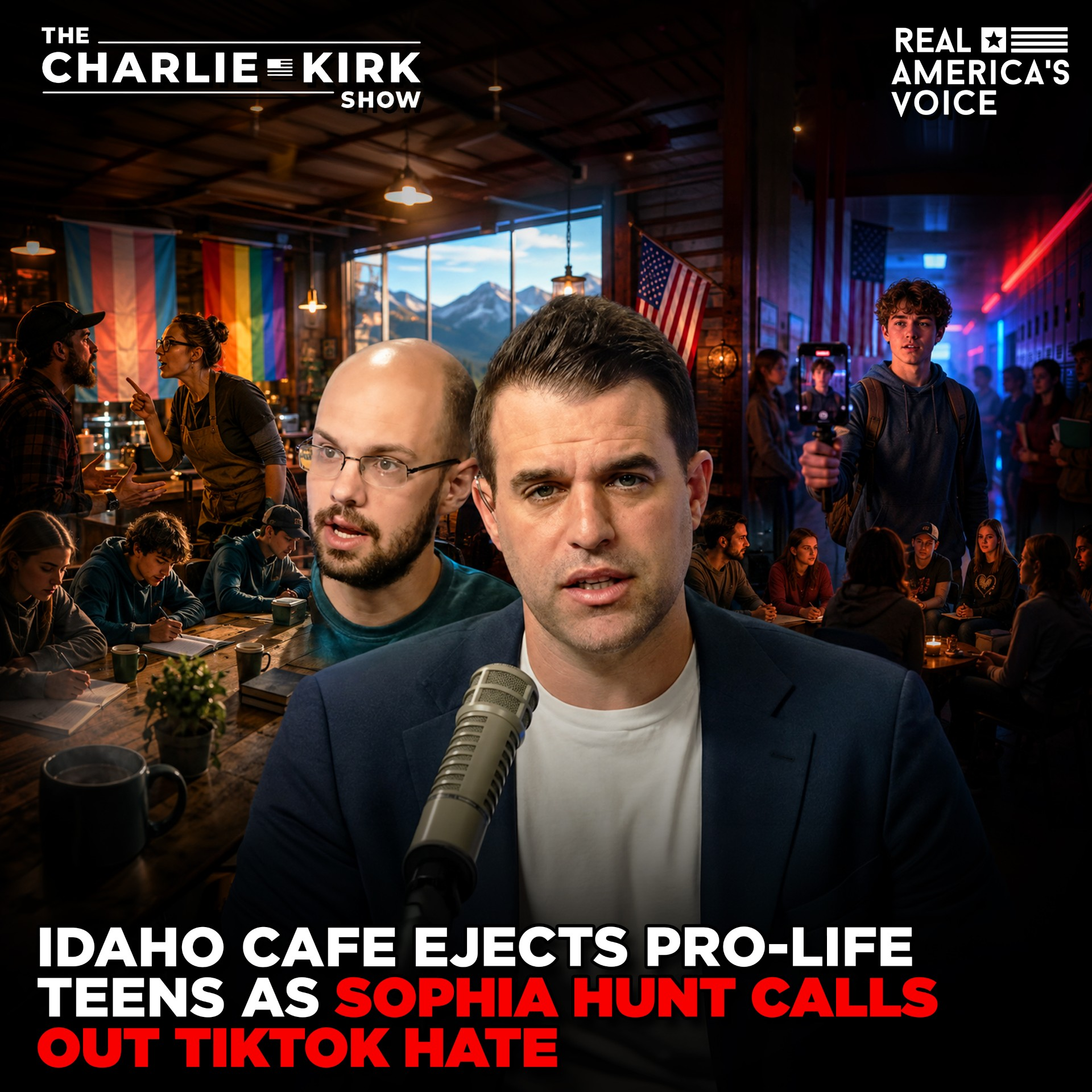 IDAHO CAFE EJECTS PRO-LIFE TEENS AS SOPHIA HUNT CALLS OUT TIKTOK HATE | CHARLIE KIRK SHOW episode artwork