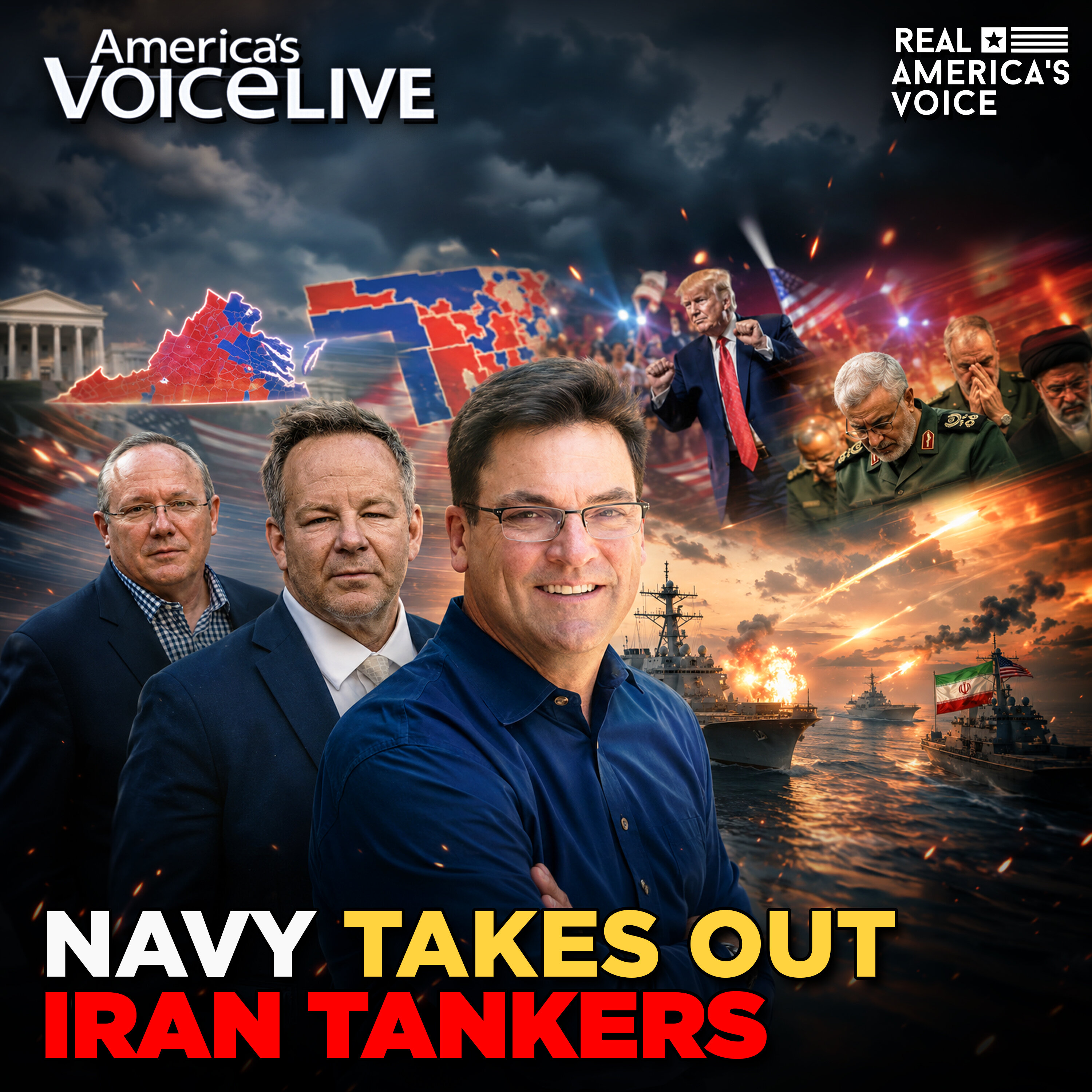 COURT STRIKES DEM GERRYMANDER, NAVY TAKES OUT IRAN TANKERS | AMERICA'S VOICE LIVE W/ STEVE GRUBER — Real America’s Voice cover