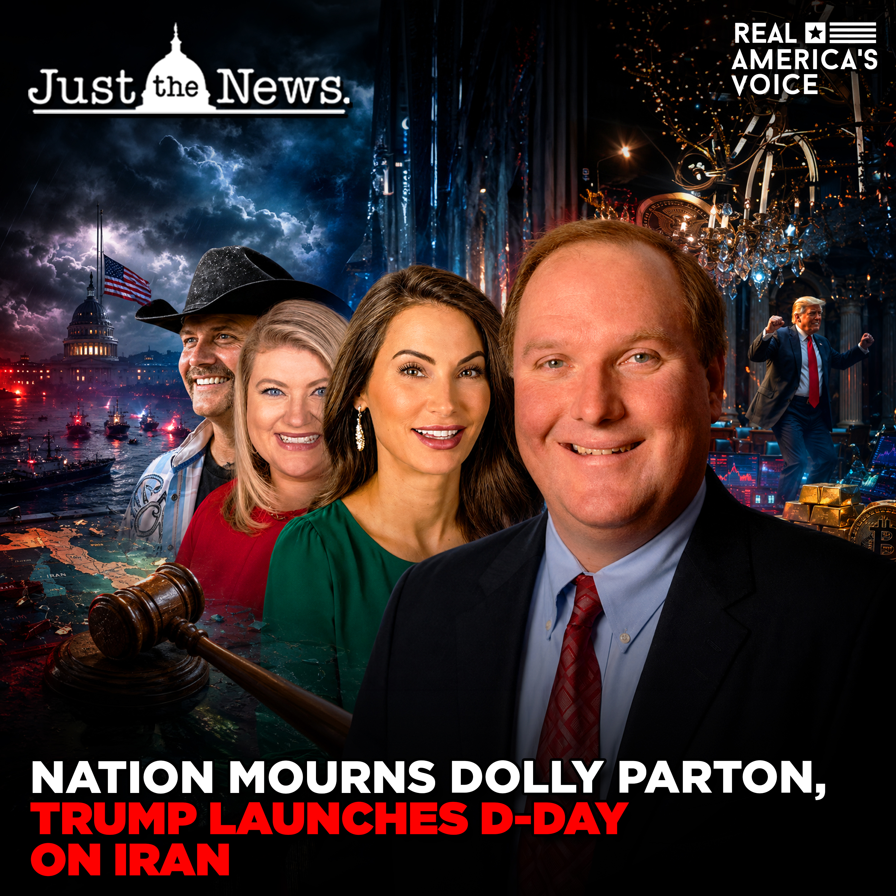 ABBEY GATE HEROES HONORED AS TRUMP UNLEASHES IRAN STRATEGY | JUST THE NEWS - NO NOISE episode artwork