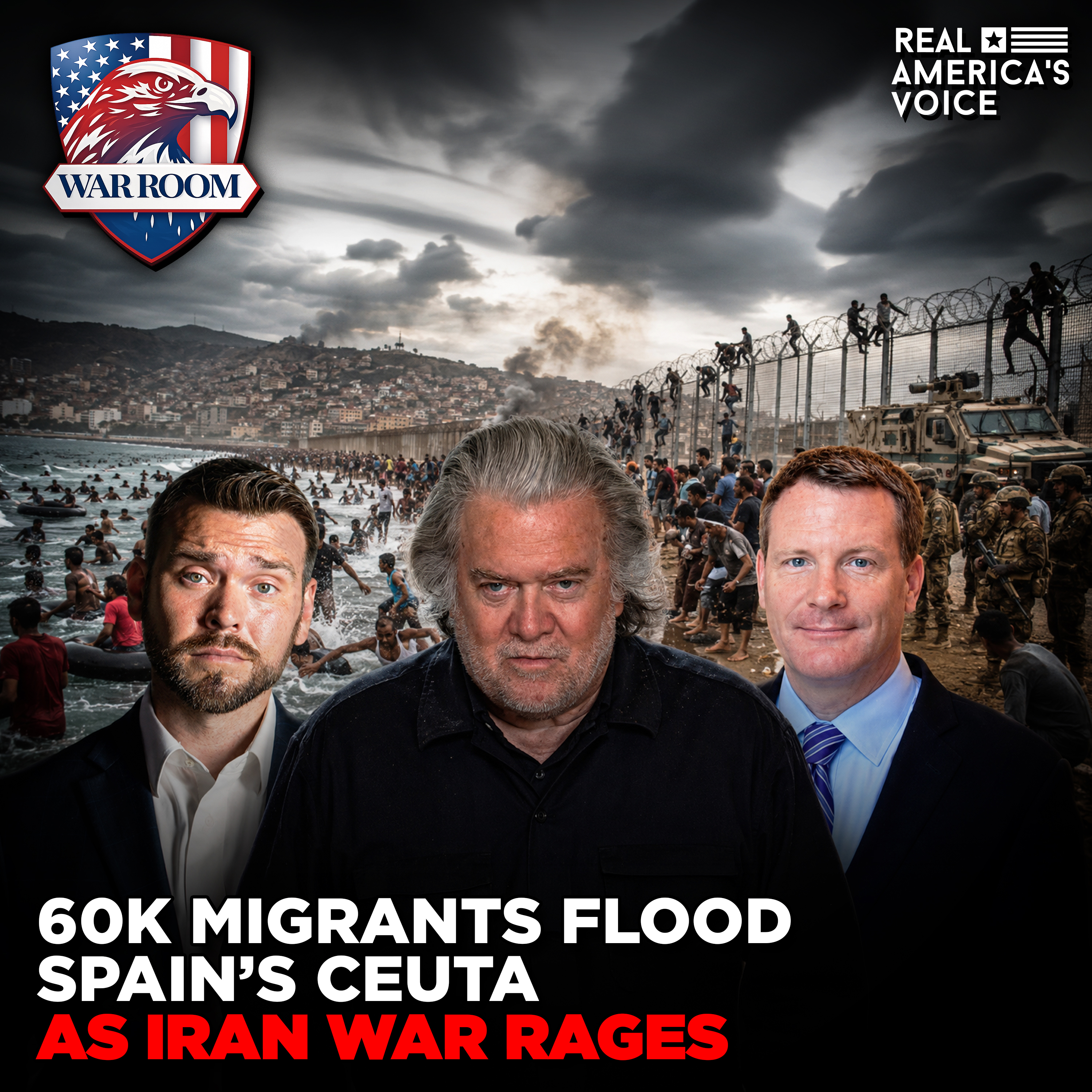 60K MIGRANTS FLOOD SPAIN’S CEUTA AS HAMAS DISARMS & IRAN WAR RAGES | WAR ROOM AM W STEVE BANNON