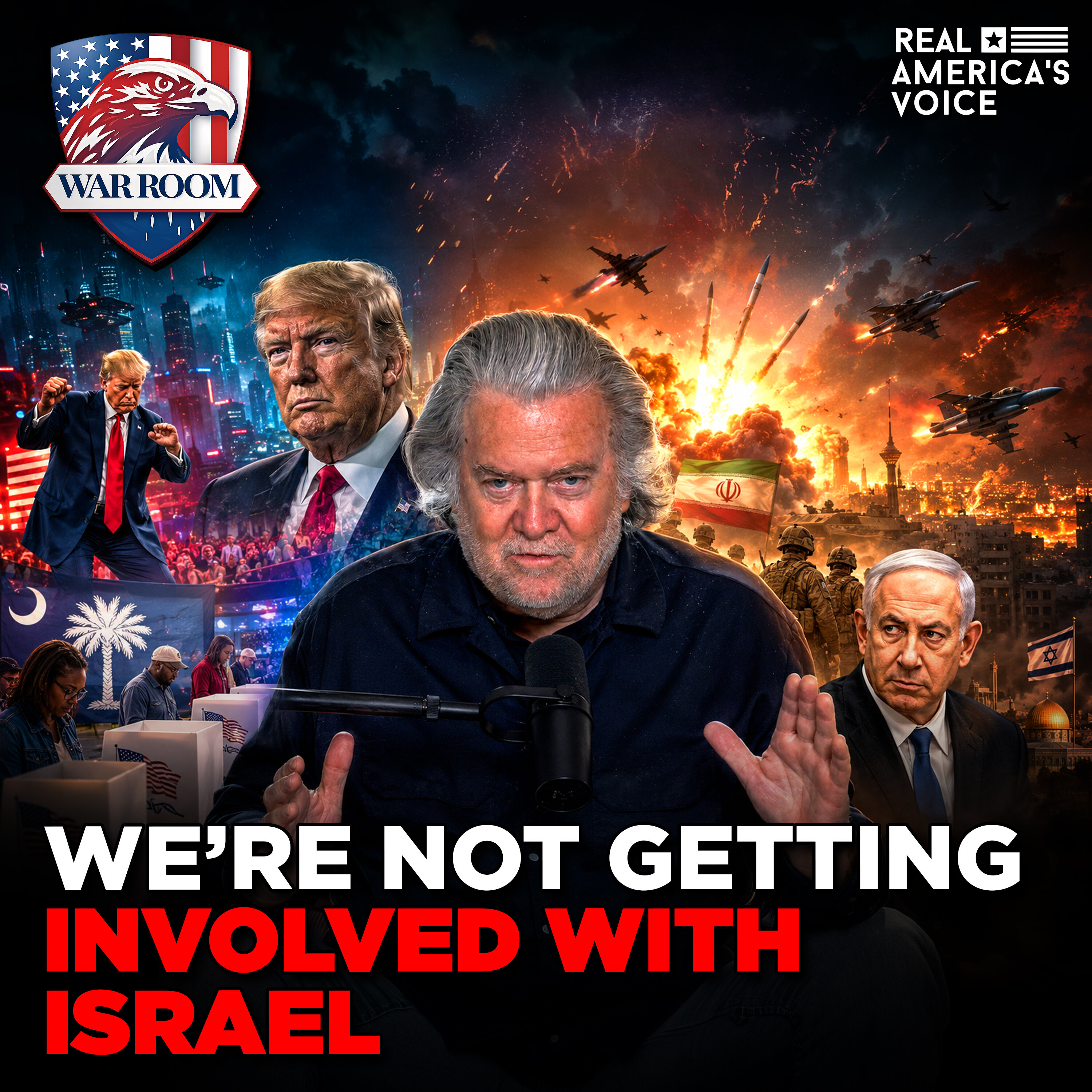 MARK LYNCH ON SC ELECTION, BANNON "NO ISRAEL-IRAN INVOLVEMENT" | WAR ROOM AM W STEVE BANNON — Real America’s Voice cover