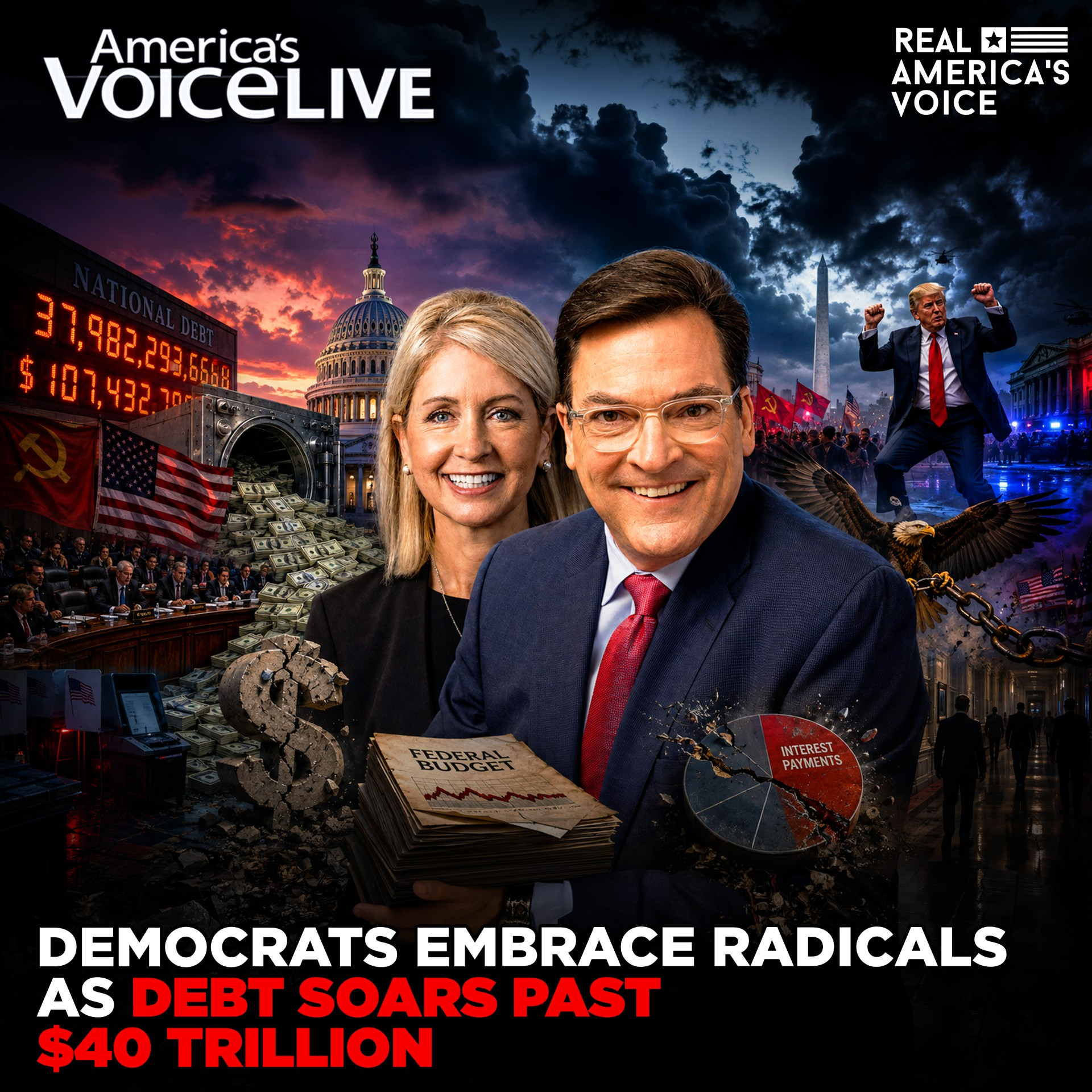 DEMOCRATS EMBRACE RADICALS AS DEBT SOARS PAST $40 TRILLION | AMERICA'S VOICE LIVE, AUGUST 20TH, 2026 episode artwork