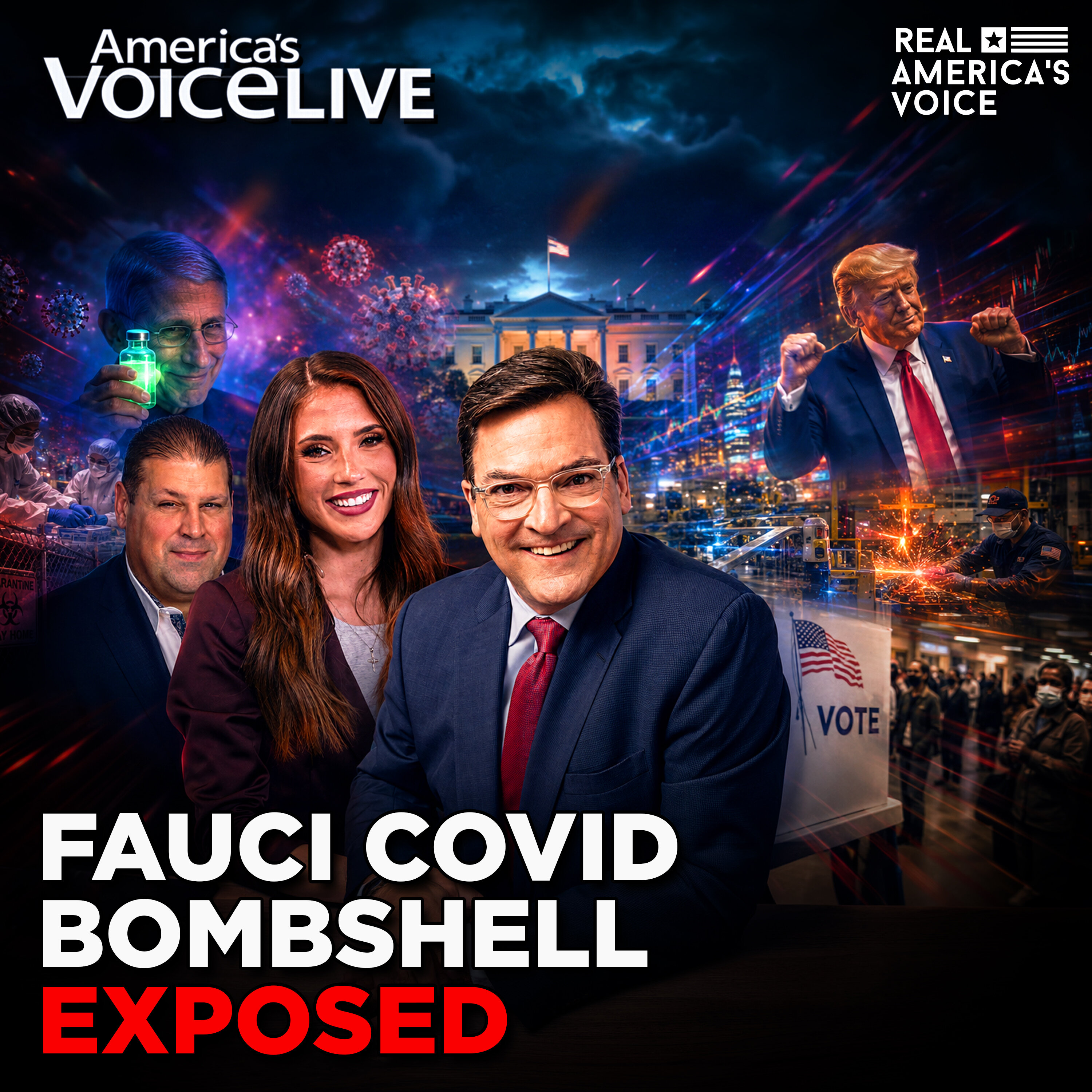 FAUCI BOMBSHELL DECLASSIFIED, TRUMP MANUFACTURING PUSH | AMERICA'S VOICE LIVE episode artwork