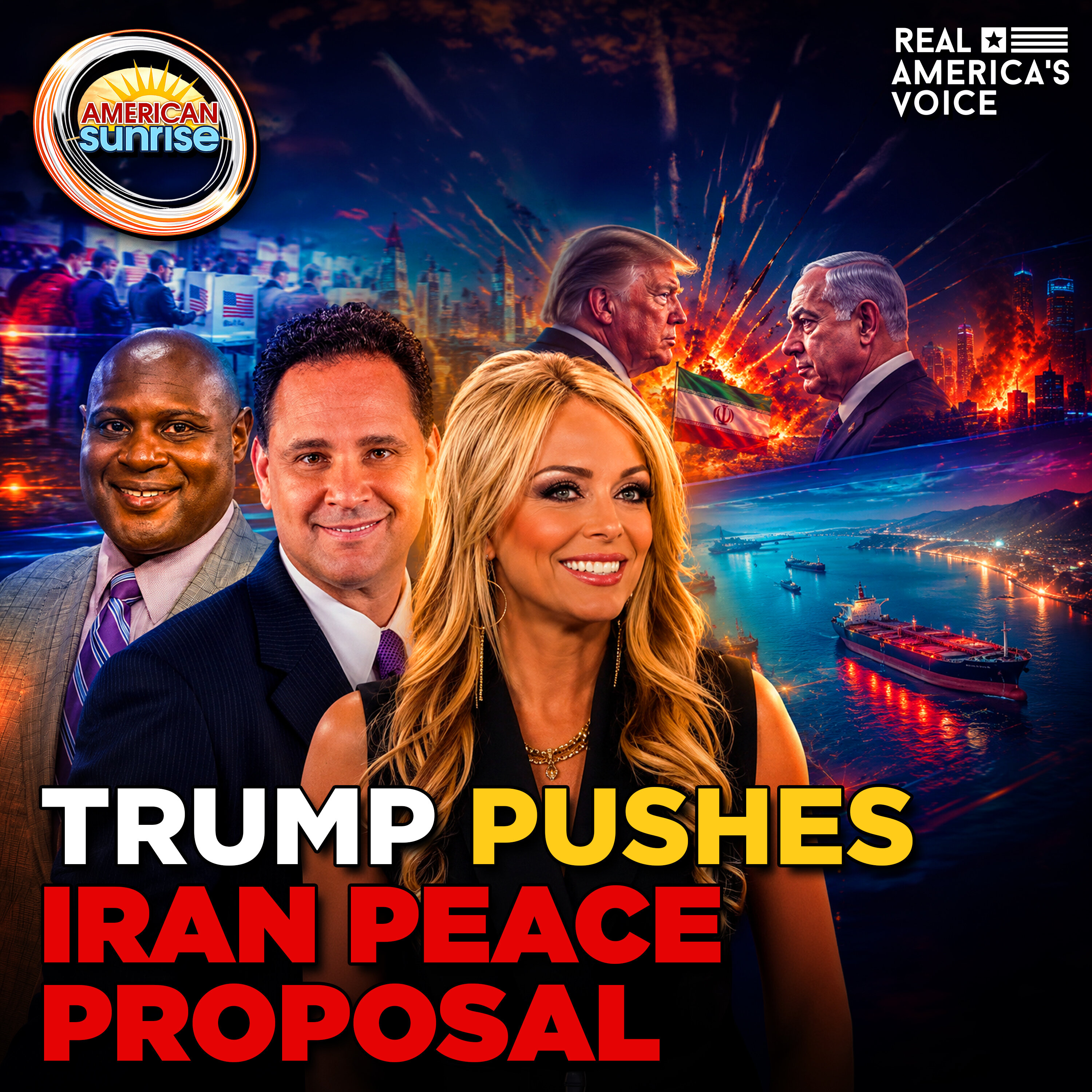 TRUMP-NETANYAHU TENSE CALL OVER IRAN PEACE DEAL & WAR THREATS | THE AMERICAN SUNRISE SHOW — Real America’s Voice cover