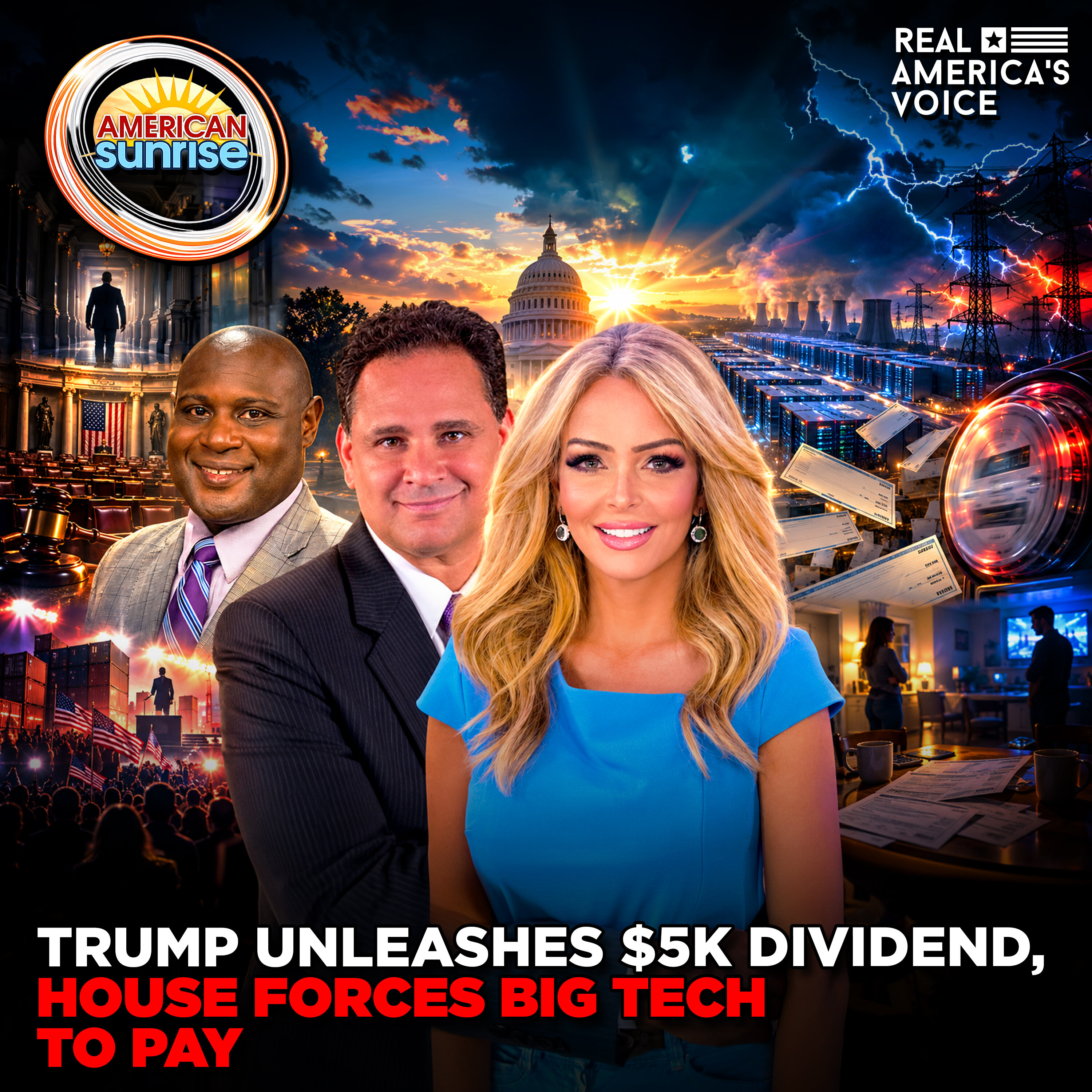 TRUMP UNLEASHES $5K DIVIDEND, HOUSE FORCES BIG TECH TO PAY | AMERICAN SUNRISE