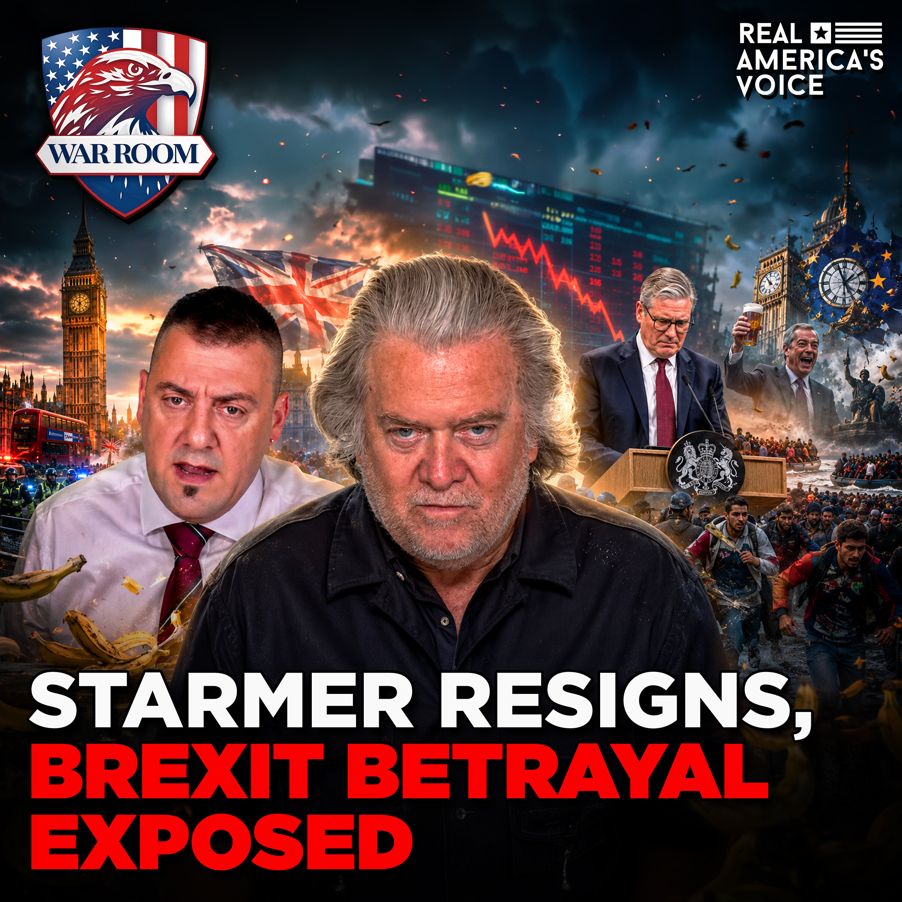 UK COLLAPSES, STARMER RESIGNS AS BANANA REPUBLIC CRUMBLES | WAR ROOM AM W STEVE BANNON | JUNE 22, 2026 — Real America’s Voice cover