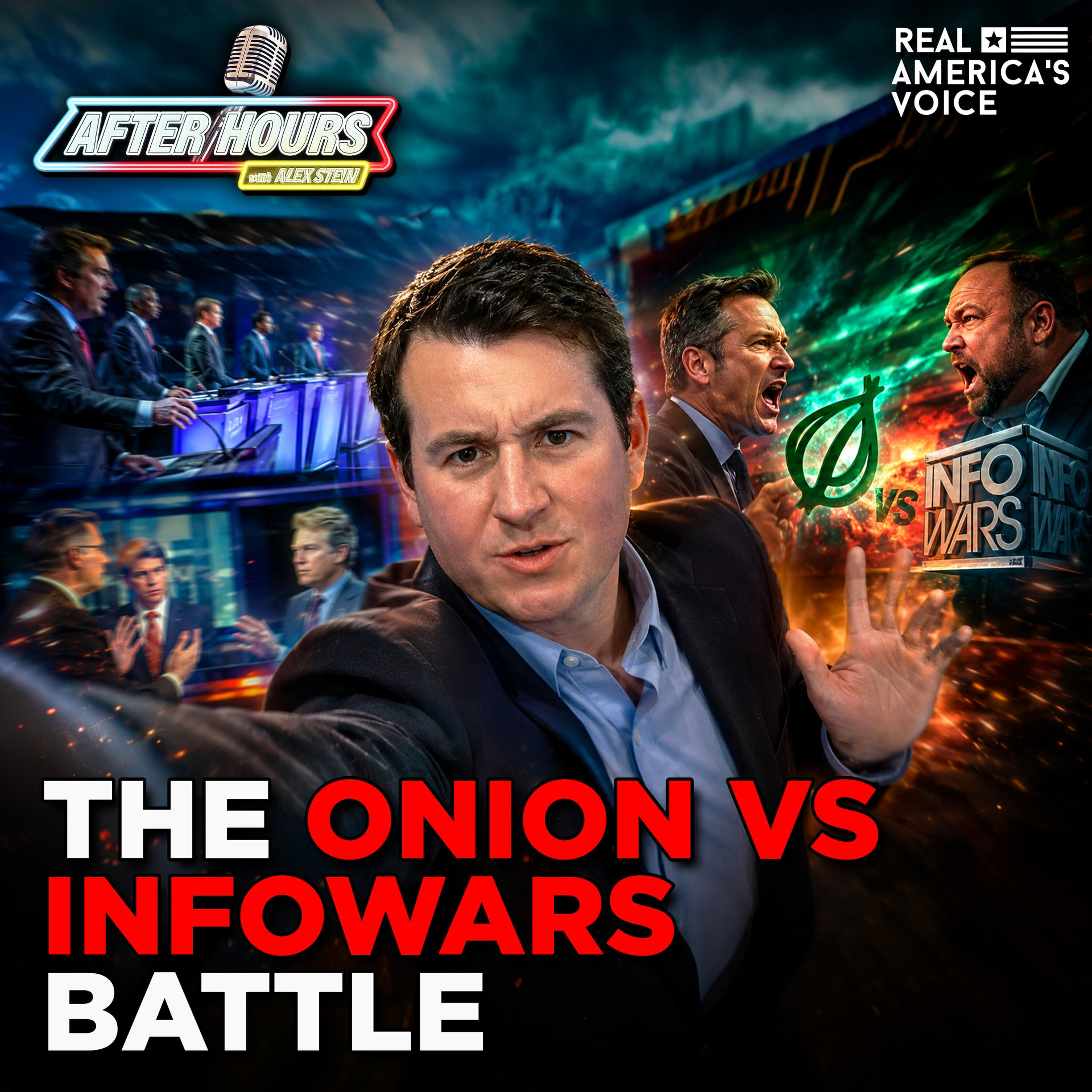 ONGOING ONION–INFOWARS BATTLE, BEST & WORST OF THE CA GOVERNOR’S DEBATE | AFTER HOURS W/ ALEX STEIN — Real America’s Voice cover