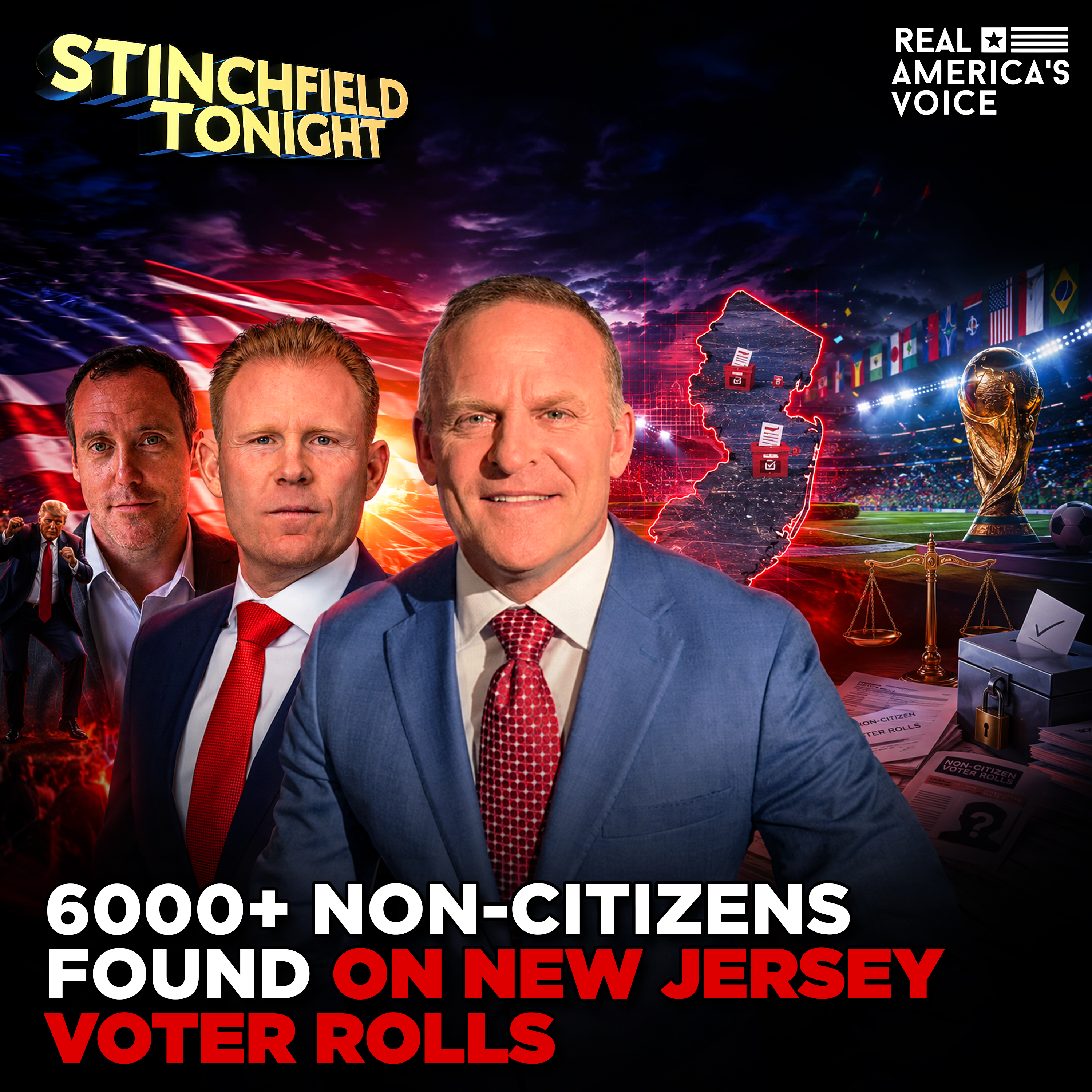 NON-CITIZEN VOTING SCANDAL EXPLODES IN NJ: 6600 CAUGHT AS DEMS DENY IT | STINCHFIELD TONIGHT | JULY 22, 2026 episode artwork