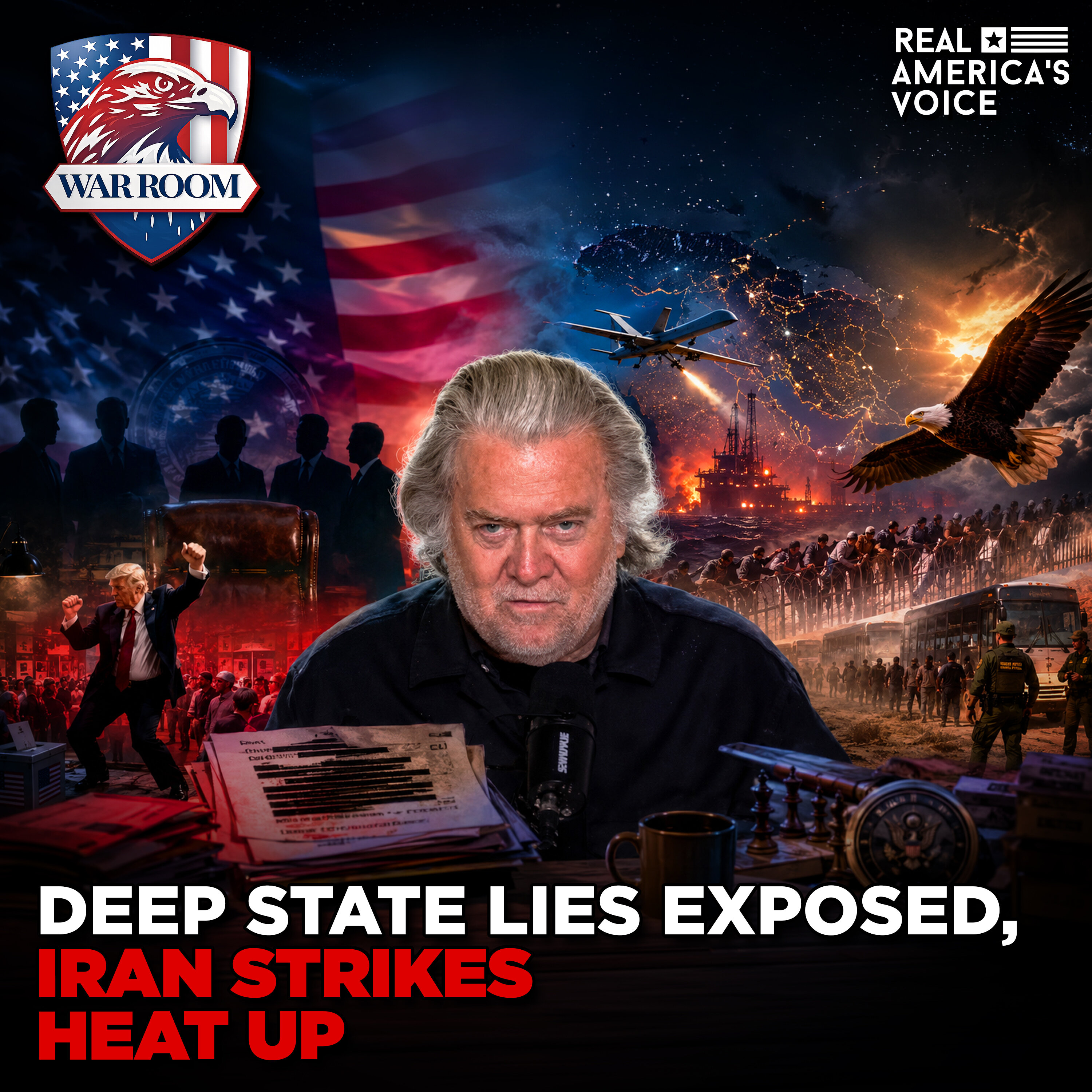 DEEP STATE EXPOSED! MASS DEPORTATIONS KICKOFF & IRAN WAR ESCALATION | WAR ROOM AM W STEVE BANNON — Real America’s Voice cover