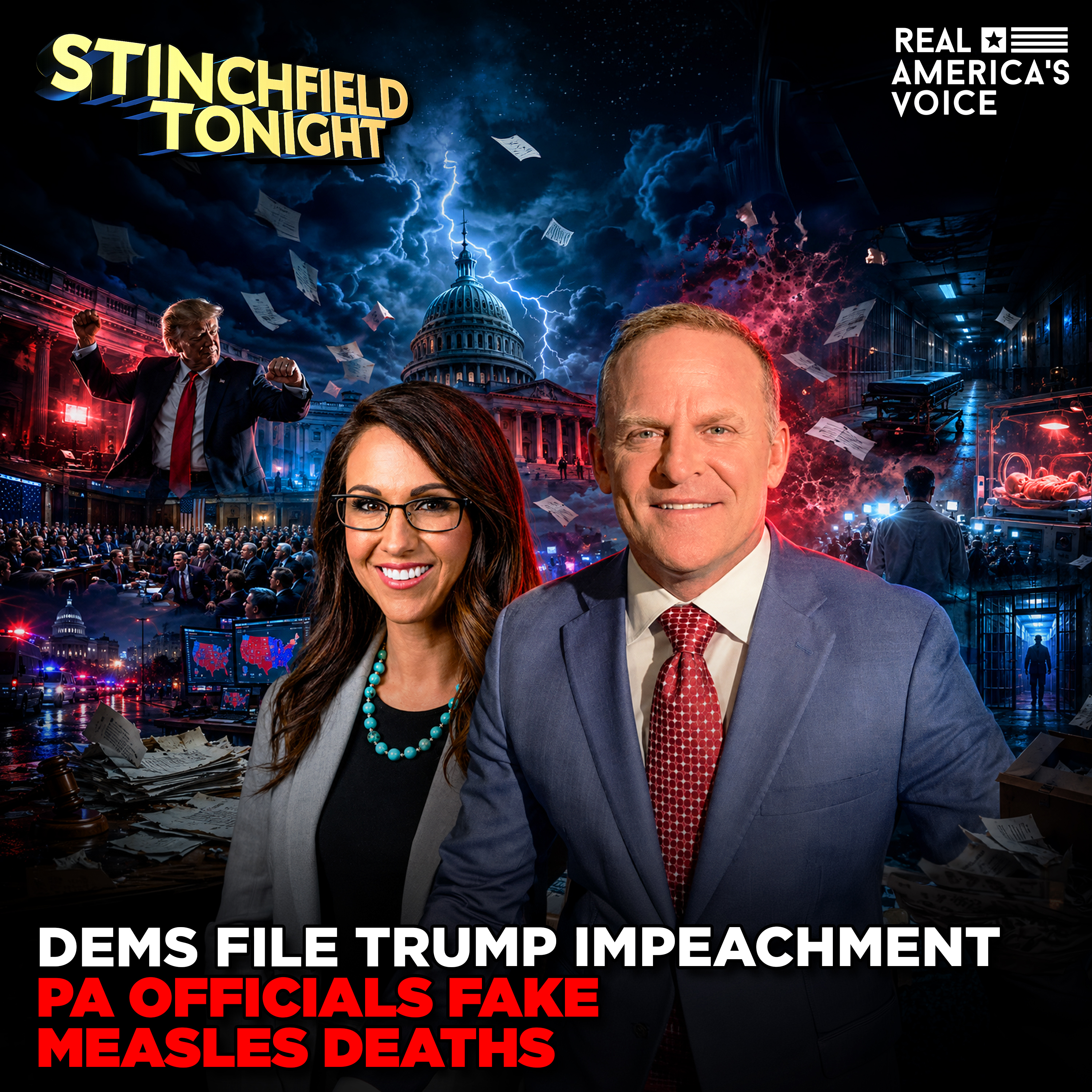 DEMS FILE TRUMP IMPEACHMENT AS PA OFFICIALS PUSH FAKE MEASLES DEATHS | STINCHFIELD TONIGHT episode artwork
