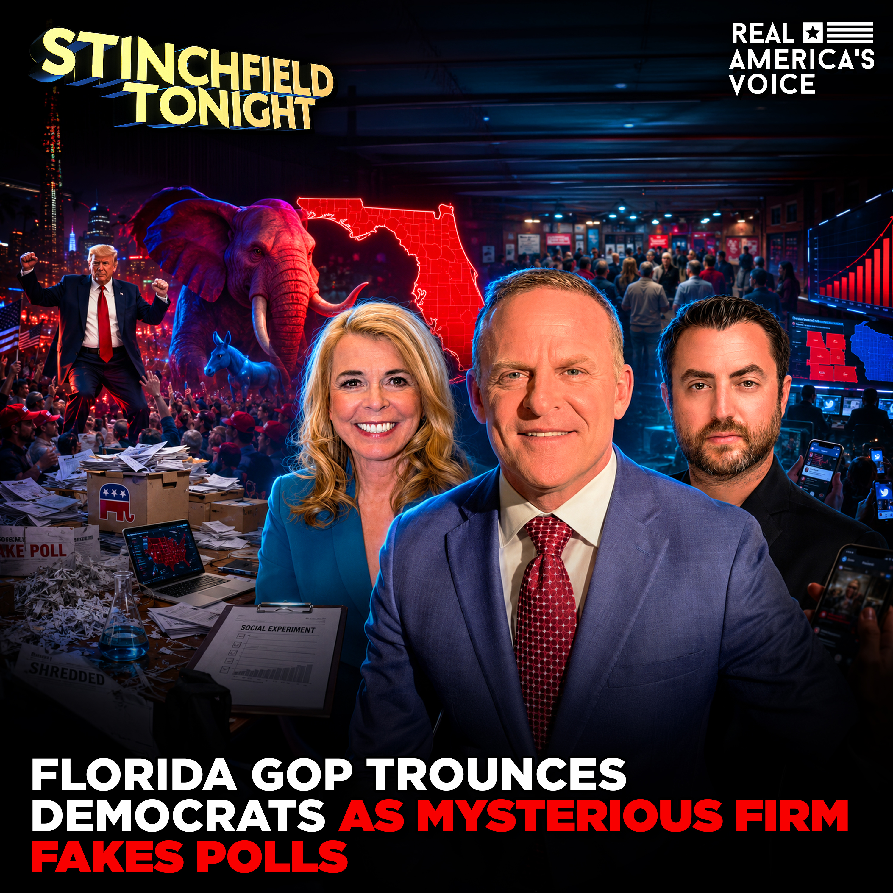 FLORIDA GOP TROUNCES DEMOCRATS AS MYSTERIOUS FIRM FAKES POLLS | STINCHFIELD TONIGHT | AUGUST 19, 2026 episode artwork