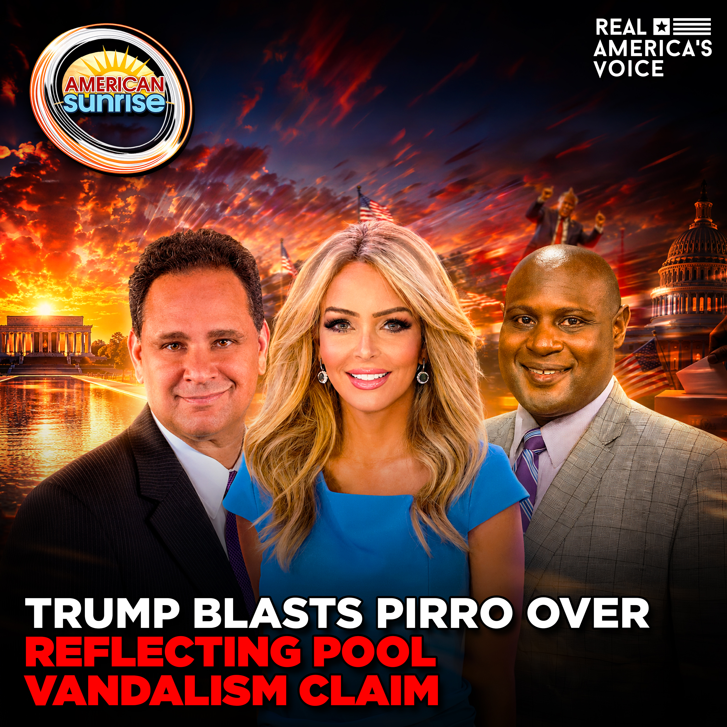 TRUMP BLASTS PIRRO OVER REFLECTING POOL VANDALISM CLAIM | AMERICAN SUNRISE