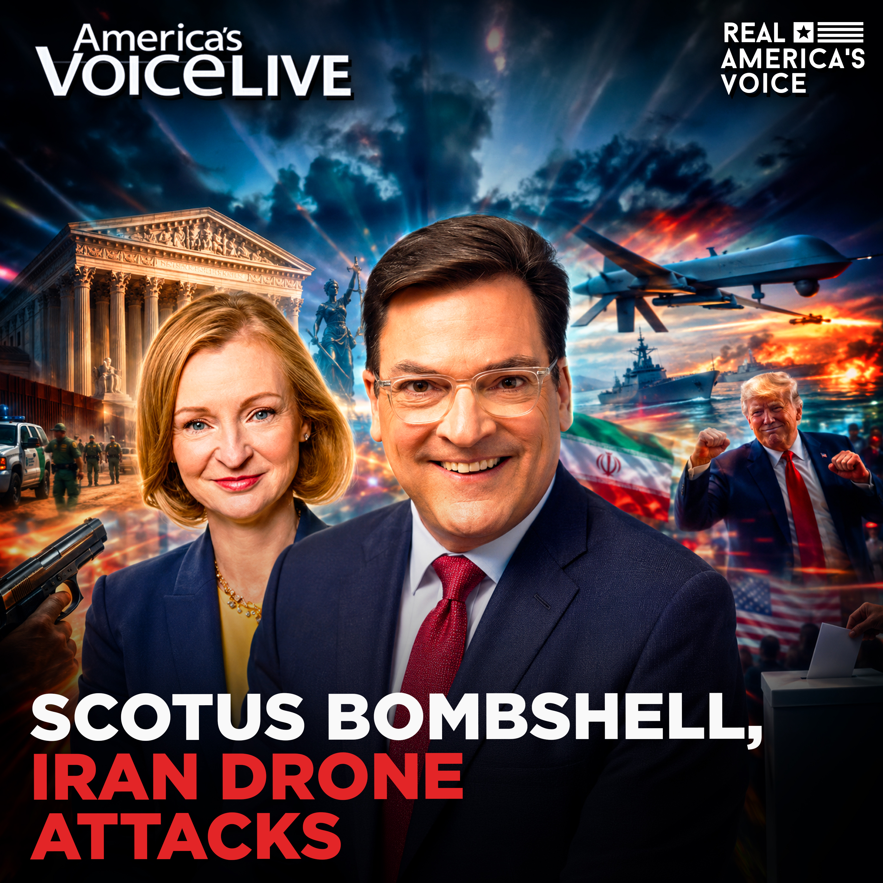 SCOTUS 2ND AMENDMENT BOMBSHELL, IRAN DRONE ATTACK ESCALATES | AMERICA'S VOICE LIVE episode artwork