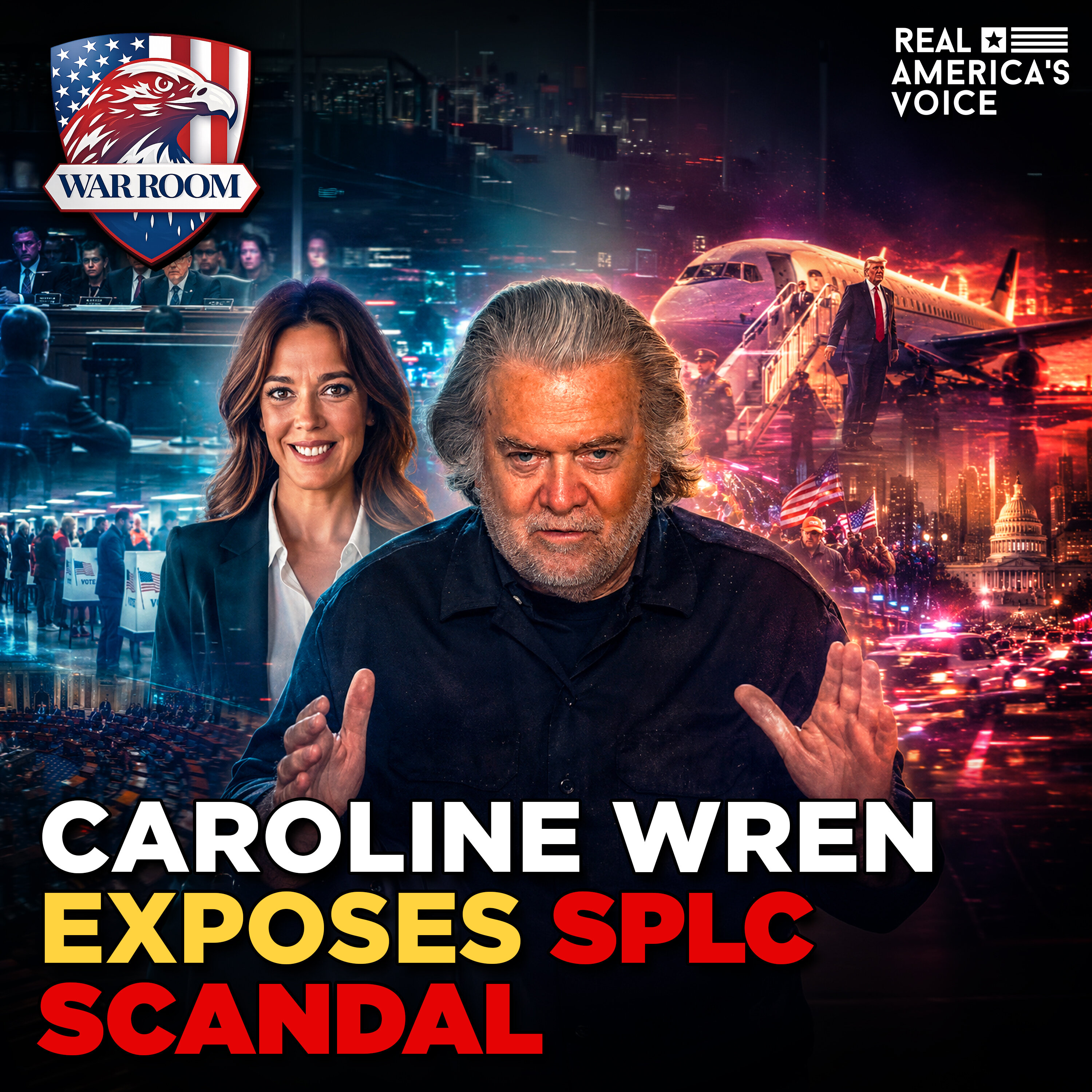 CAROLINE WREN ON SPLC HEARINGS & TRUMP AT ANDREWS AFB | WAR ROOM AM W/ STEVE BANNON — Real America’s Voice cover