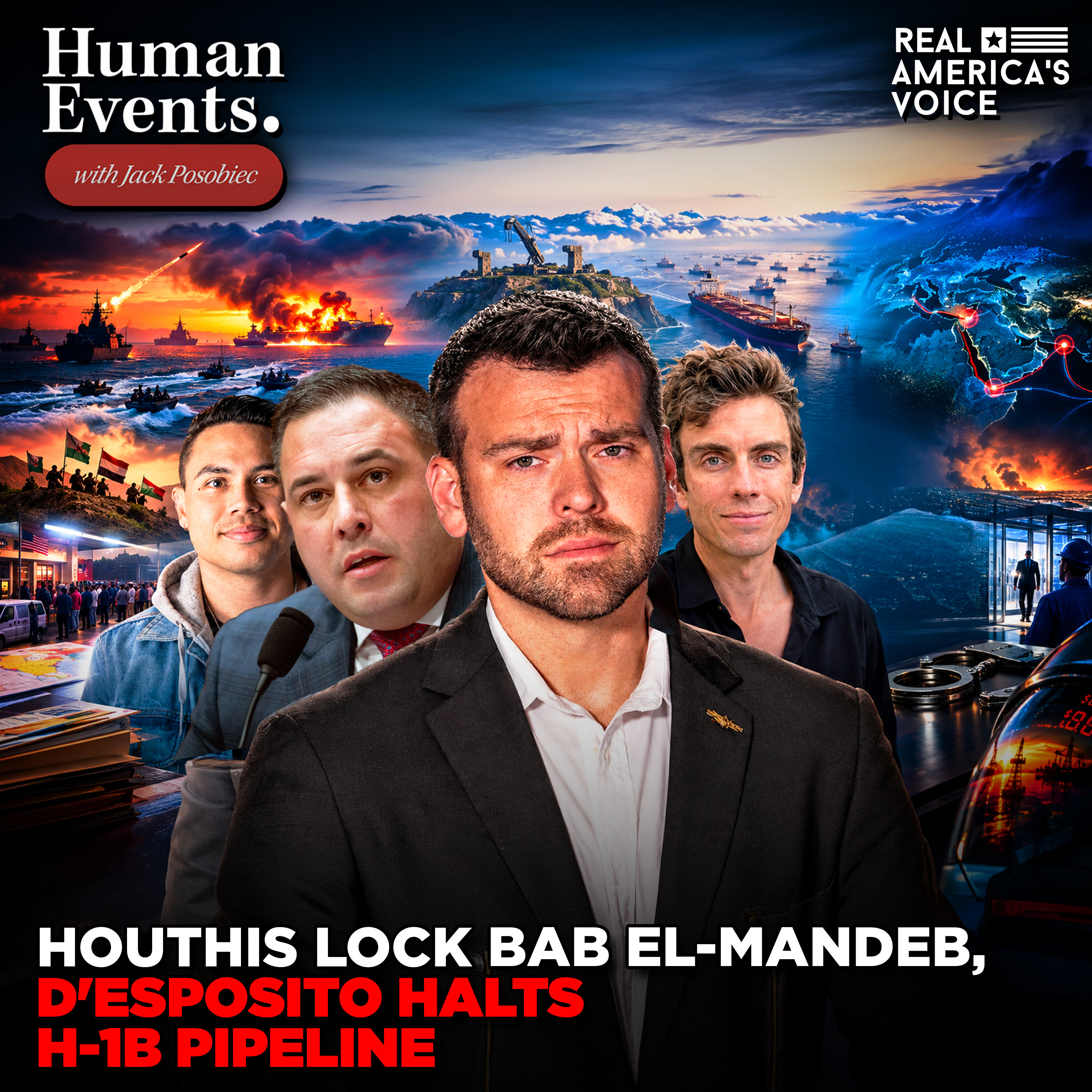 HOUTHIS LOCK BAB EL-MANDEB, D'ESPOSITO HALTS H-1B PIPELINE | HUMAN EVENTS W JACK POSOBIEC