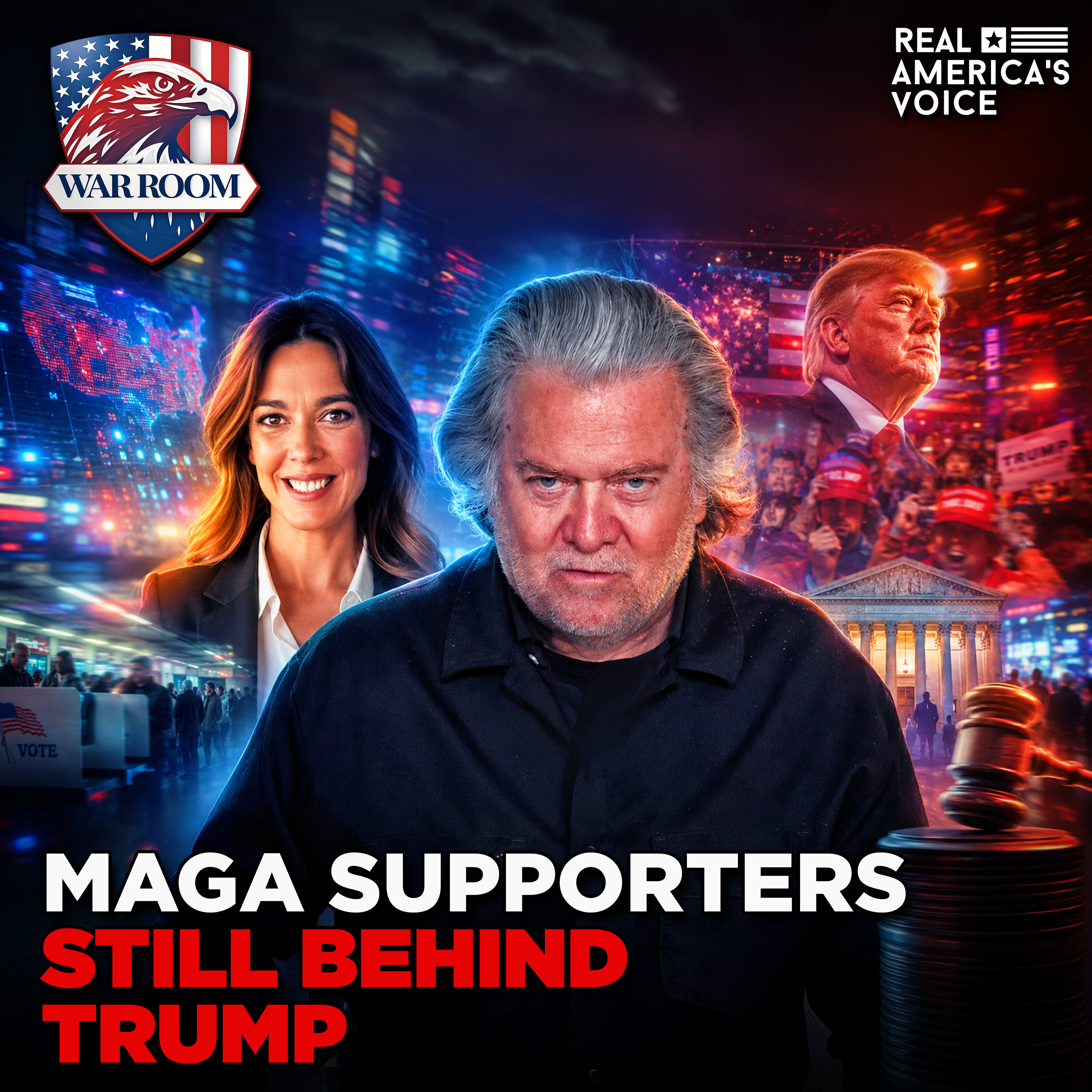 MAGA SUPPORTS STILL BEHIND PRESIDENT DONALD TRUMP | WAR ROOM AM W/ STEVE BANNON — Real America’s Voice cover