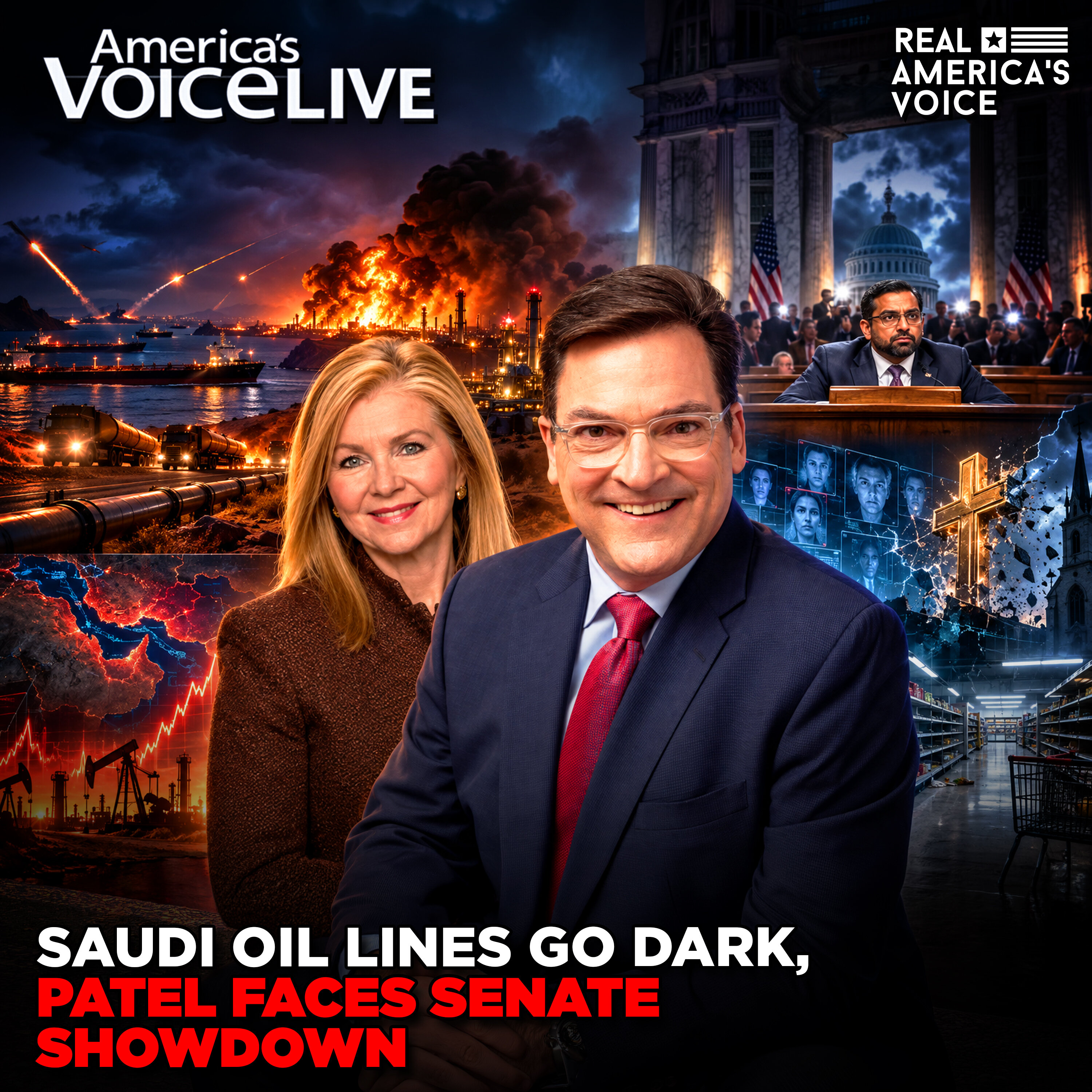 SAUDI OIL LINES GO DARK, PATEL FACES SENATE SHOWDOWN | AMERICA'S VOICE LIVE