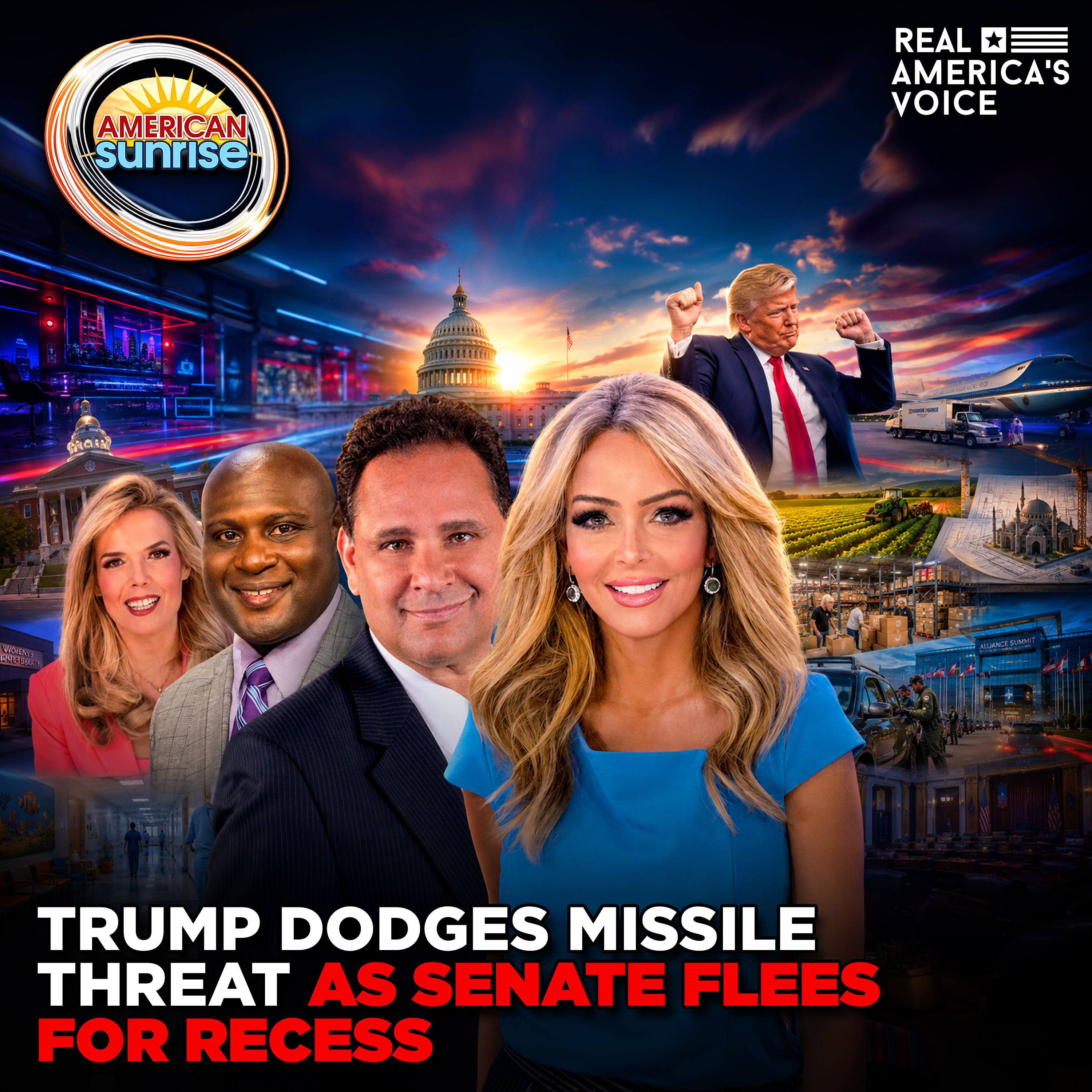 TRUMP DODGES MISSILE THREAT AS SENATE FLEES FOR RECESS | AMERICAN SUNRISE episode artwork