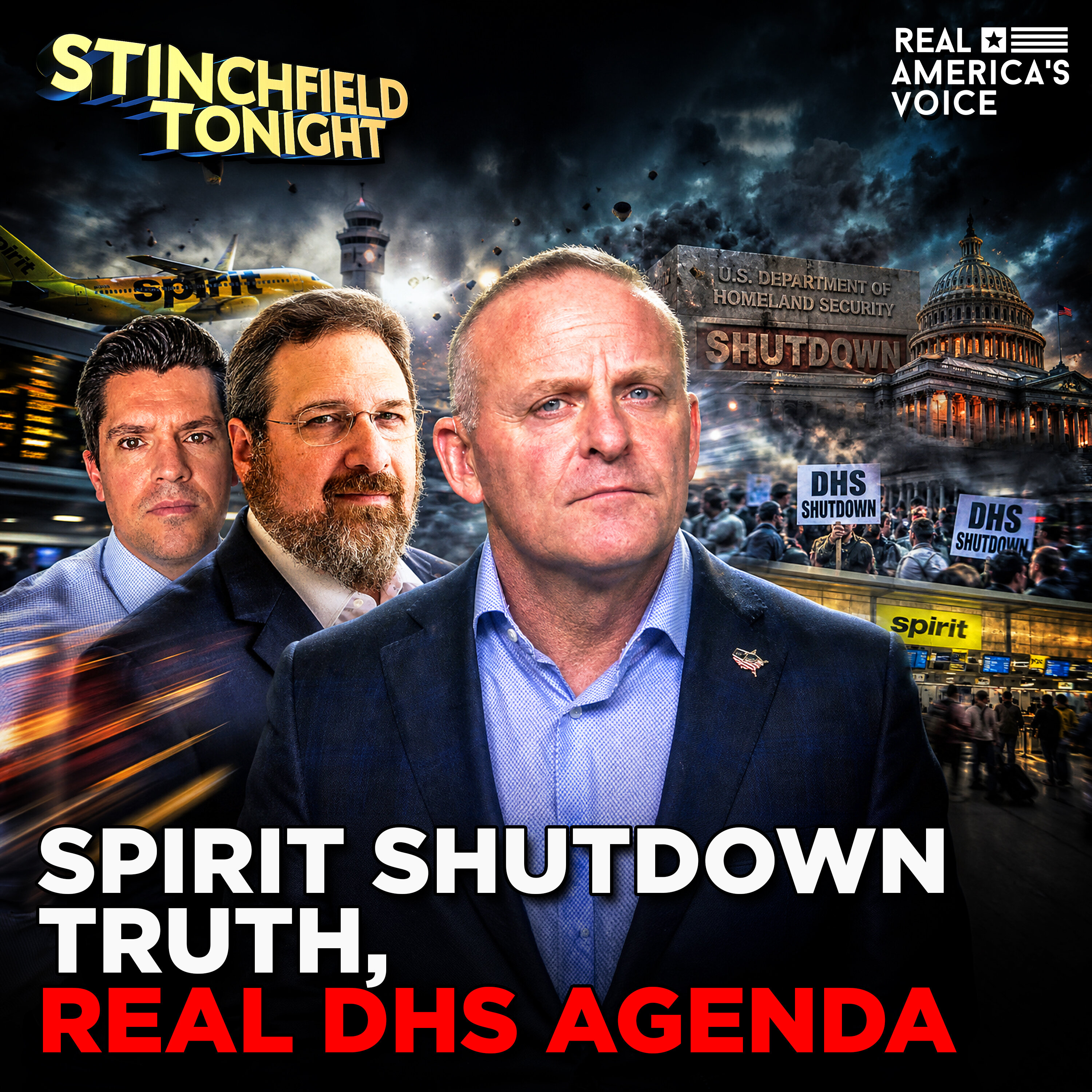SPIRIT SHUTDOWN HAS NOTHING TO DO WITH EPIC FURY, DEMS’ REAL DHS MOTIVE | GRANT STINCHFIELD TONIGHT — Real America’s Voice cover
