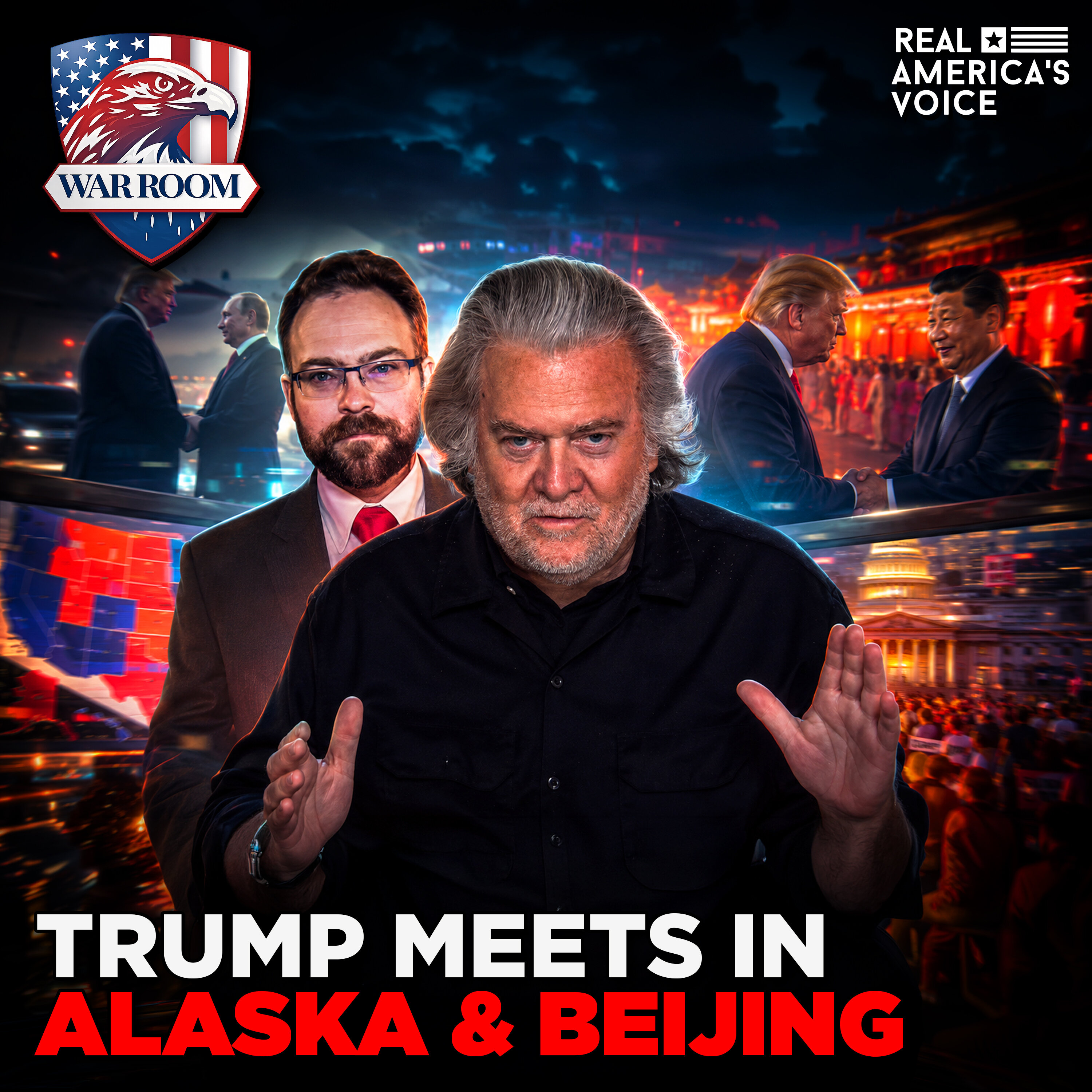 REDISTRICTING WARS HEAT UP AS TRUMP HEADS TO ALASKA & BEIJING | THE WAR ROOM WITH STEPHEN K. BANNON - MAY 12th, 2026 (EP#5367) — Real America’s Voice cover