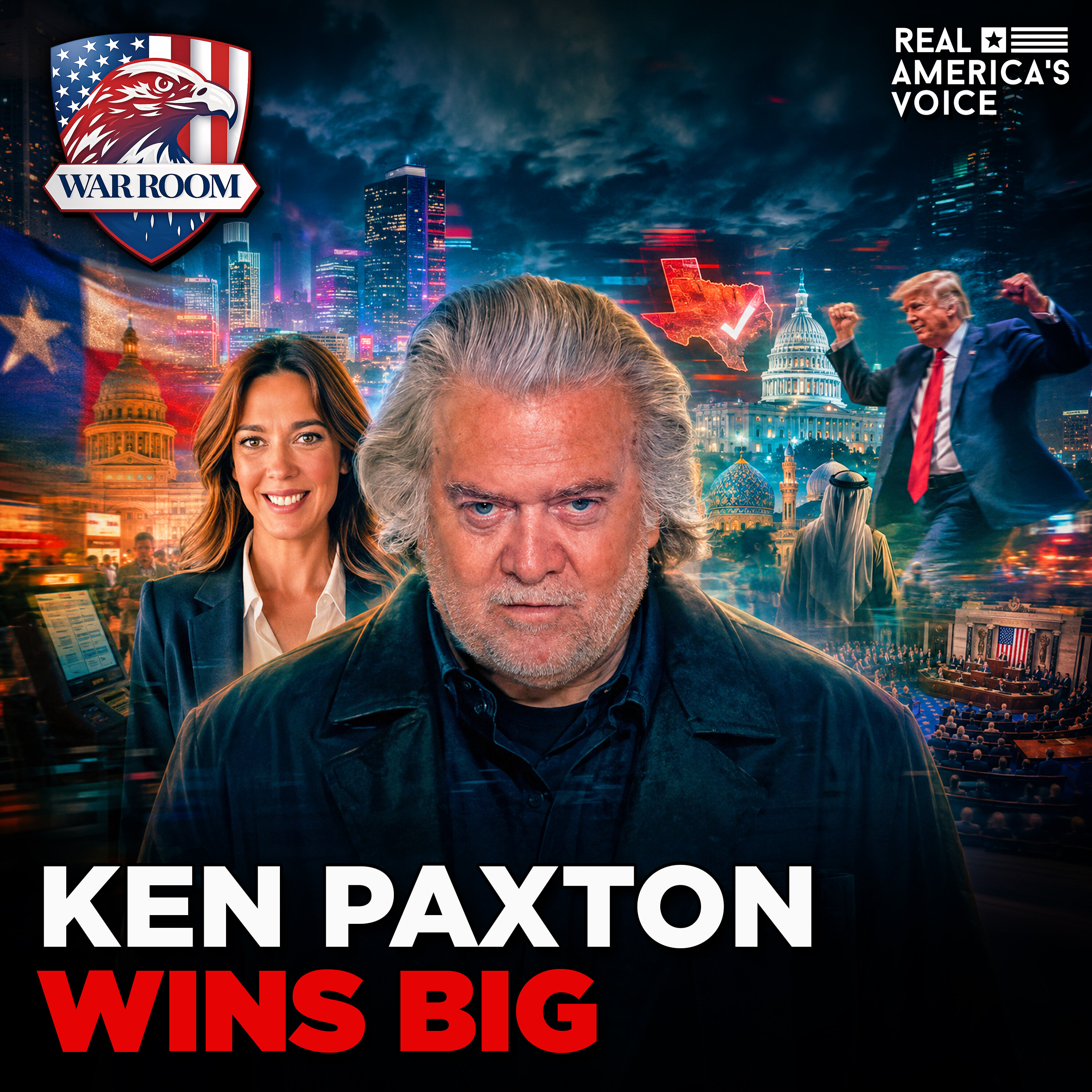 KEN PAXTON TEXAS WIN & ELECTION UPDATES | WAR ROOM AM W/ STEVE BANNON — Real America’s Voice cover