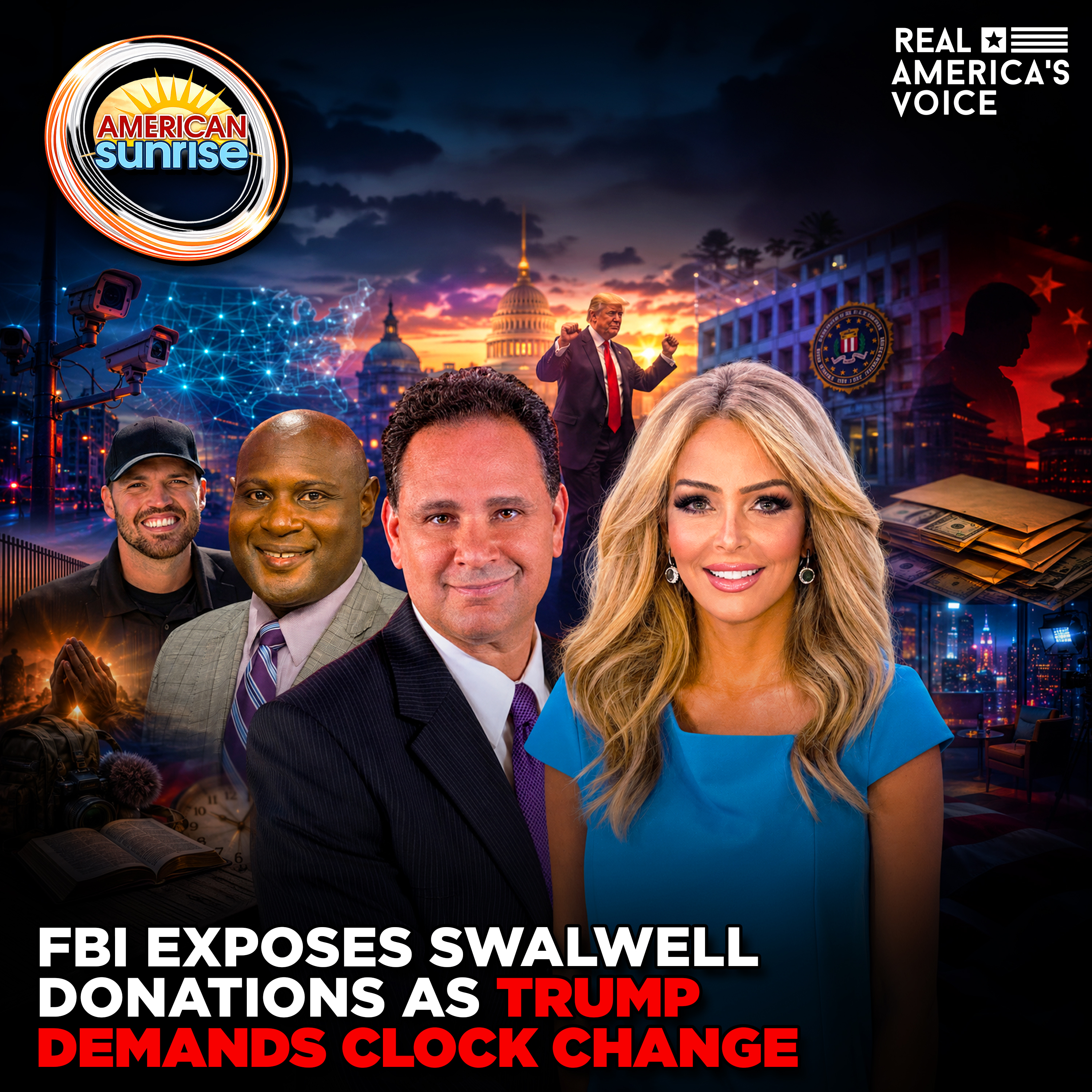 FBI EXPOSES SWALWELL DONATIONS AS TRUMP DEMANDS CLOCK CHANGE | AMERICAN SUNRISE episode artwork