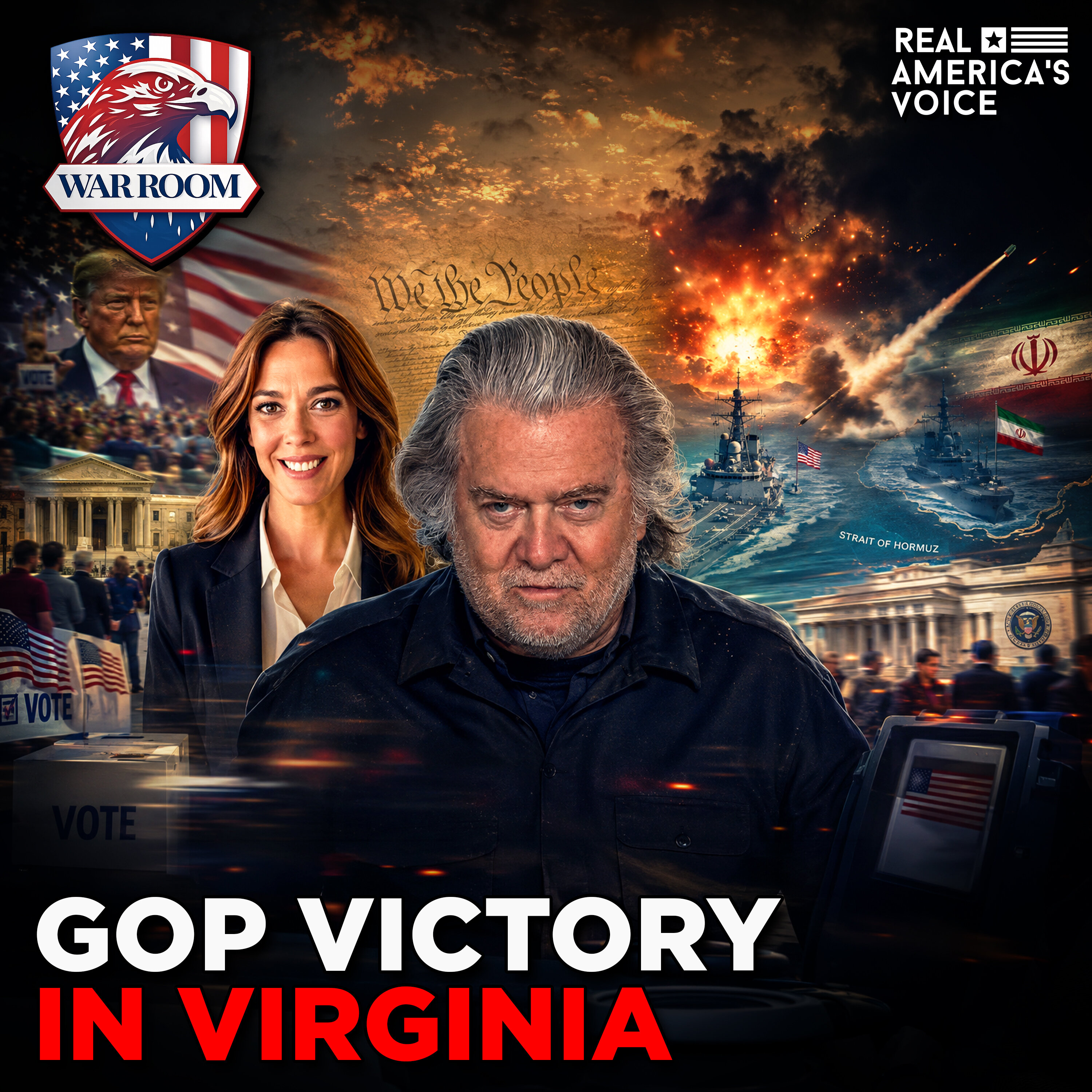 GOP VICTORY IN VIRGINIA, IRAN WAR UPDATE | WAR ROOM WITH STEVE BANNON AM EDITION — Real America’s Voice cover