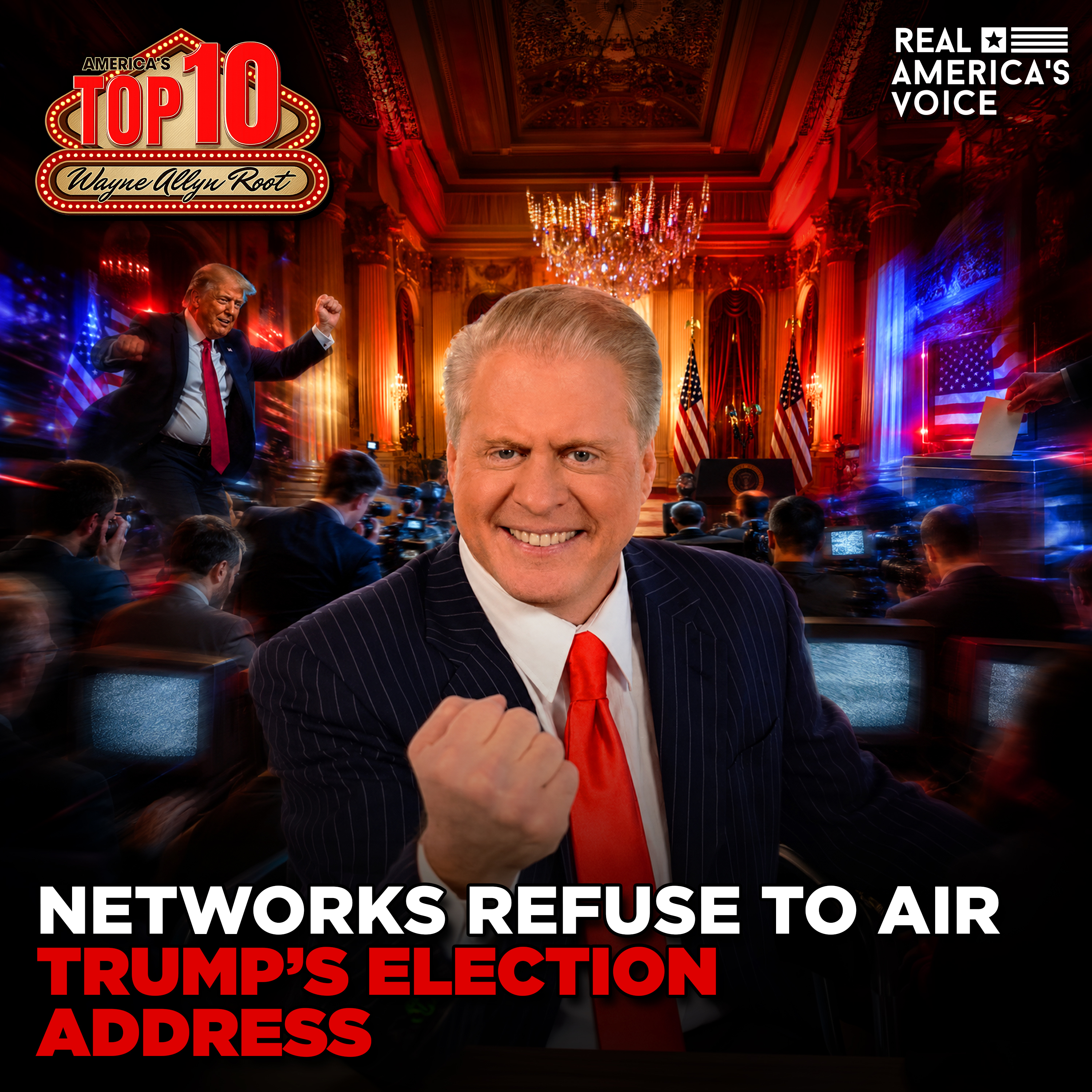 NETWORKS REFUSE TO AIR TRUMP’S ELECTION ADDRESS | AMERICA'S TOP 10 W WAYNE ALLYN ROOT