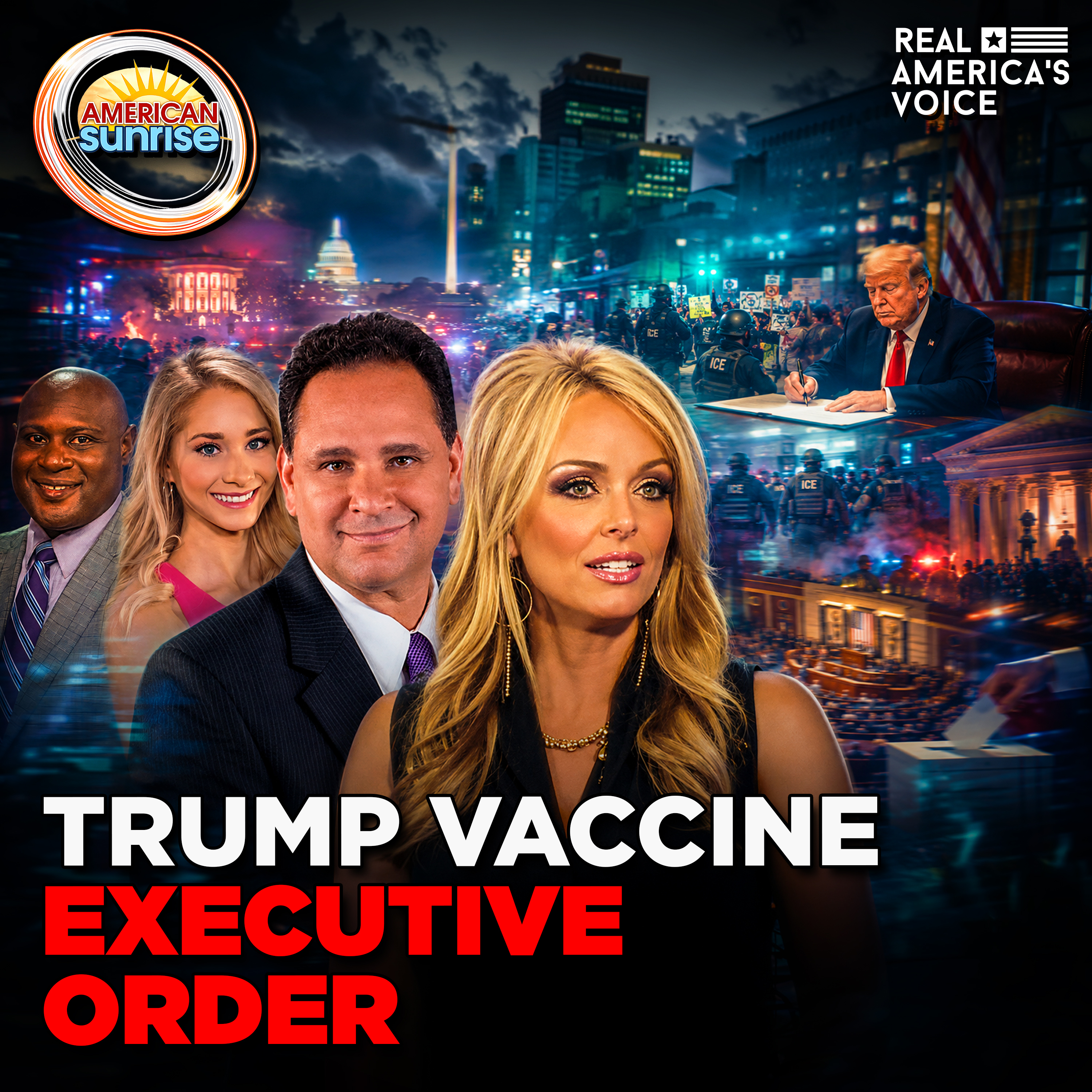 TRUMP VACCINE EXECUTIVE ORDER, NJ ANTI-ICE RIOTS & NICK SHIRLEY ACT | THE AMERICAN SUNRISE SHOW