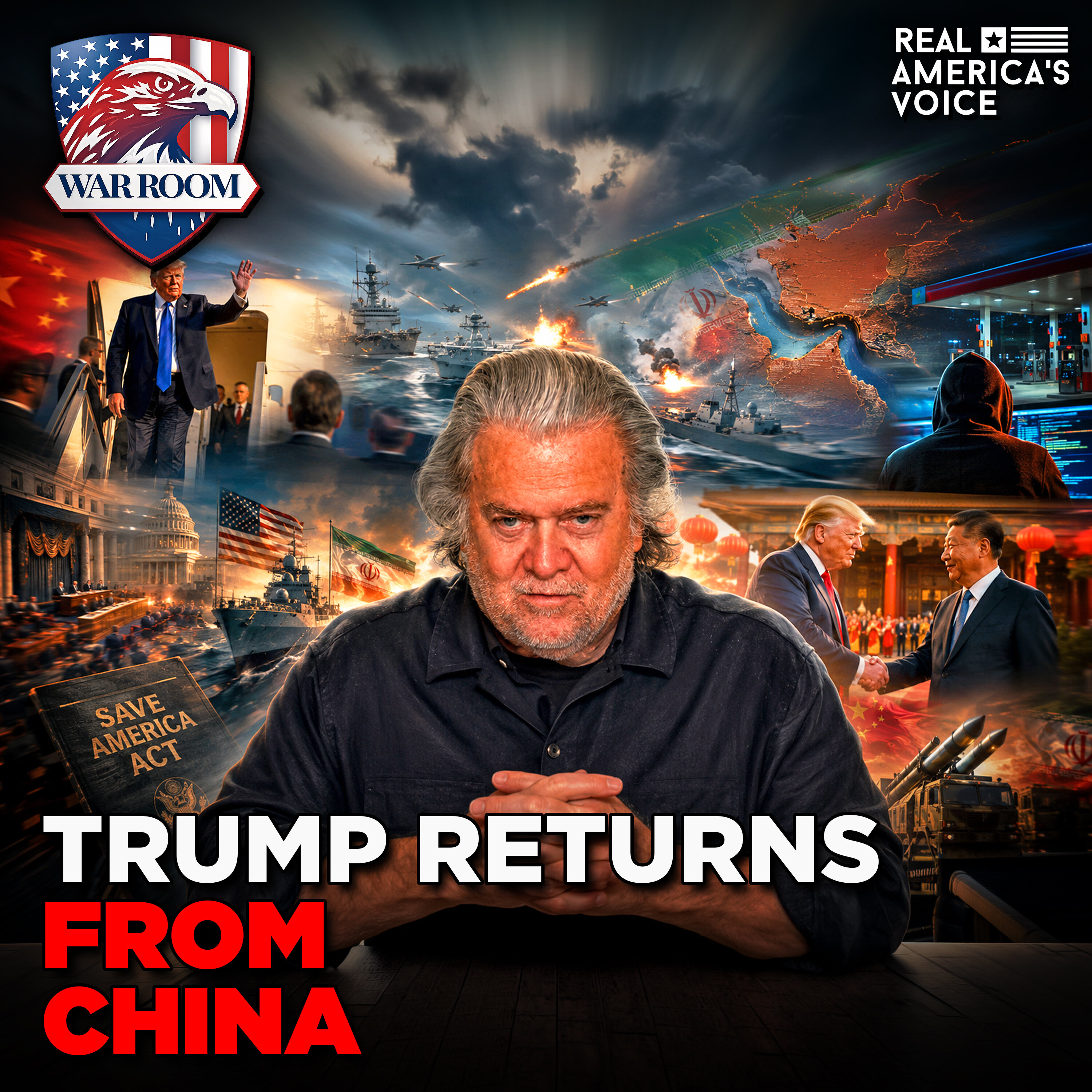 TRUMP RETURNS FROM CHINA, SAVE AMERICA ACT UPDATE | WAR ROOM W/ STEVE BANNON (EP.5376) — Real America’s Voice cover