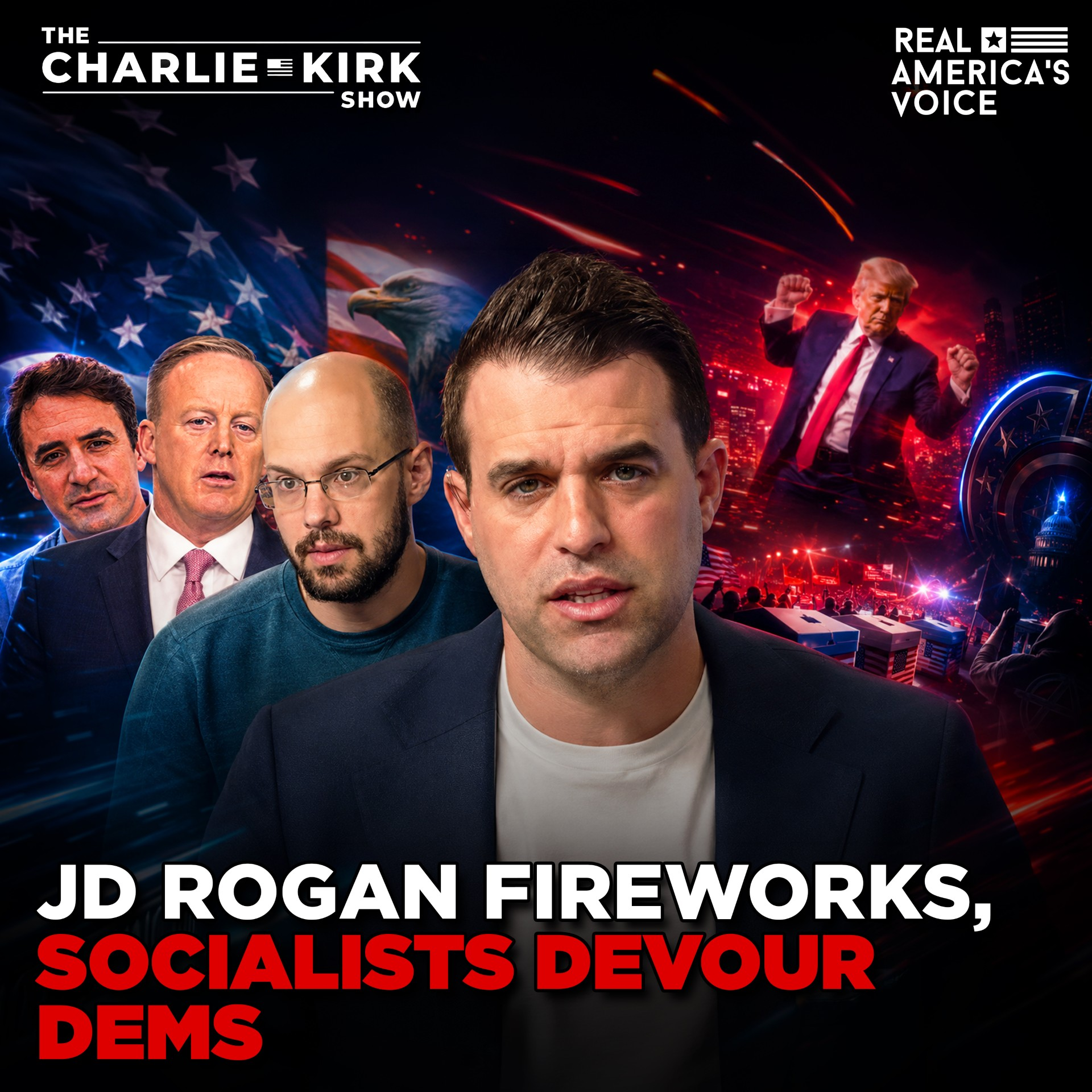 JD VANCE ROGAN BOMBSHELLS, SPICER MIDTERMS WAR & MARLOW ON ICE STOPS | CHARLIE KIRK SHOW