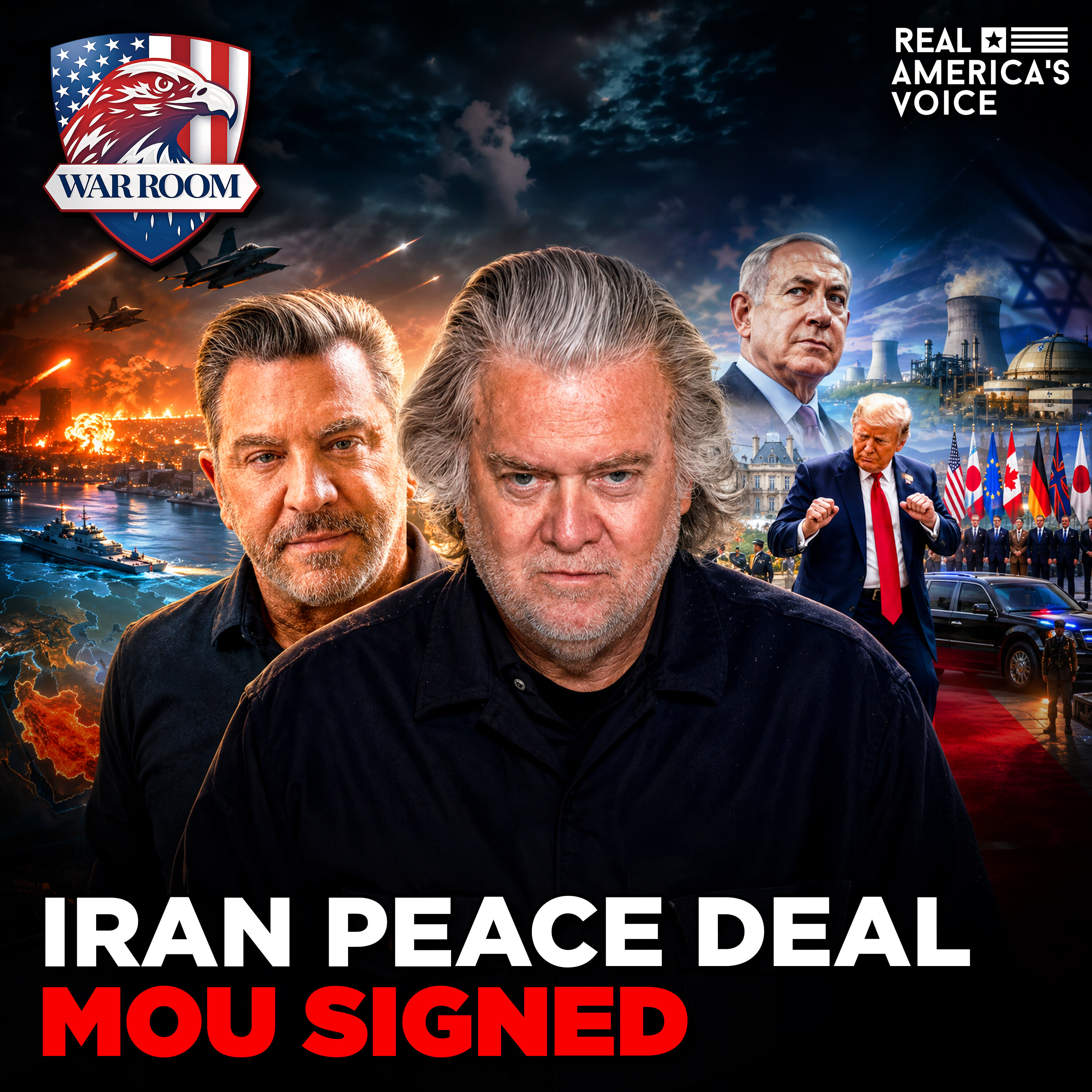 IRAN PEACE DEAL BREAKTHROUGH, TRUMP AT G7 SHOWDOWN | WAR ROOM AM W STEVE BANNON — Real America’s Voice cover