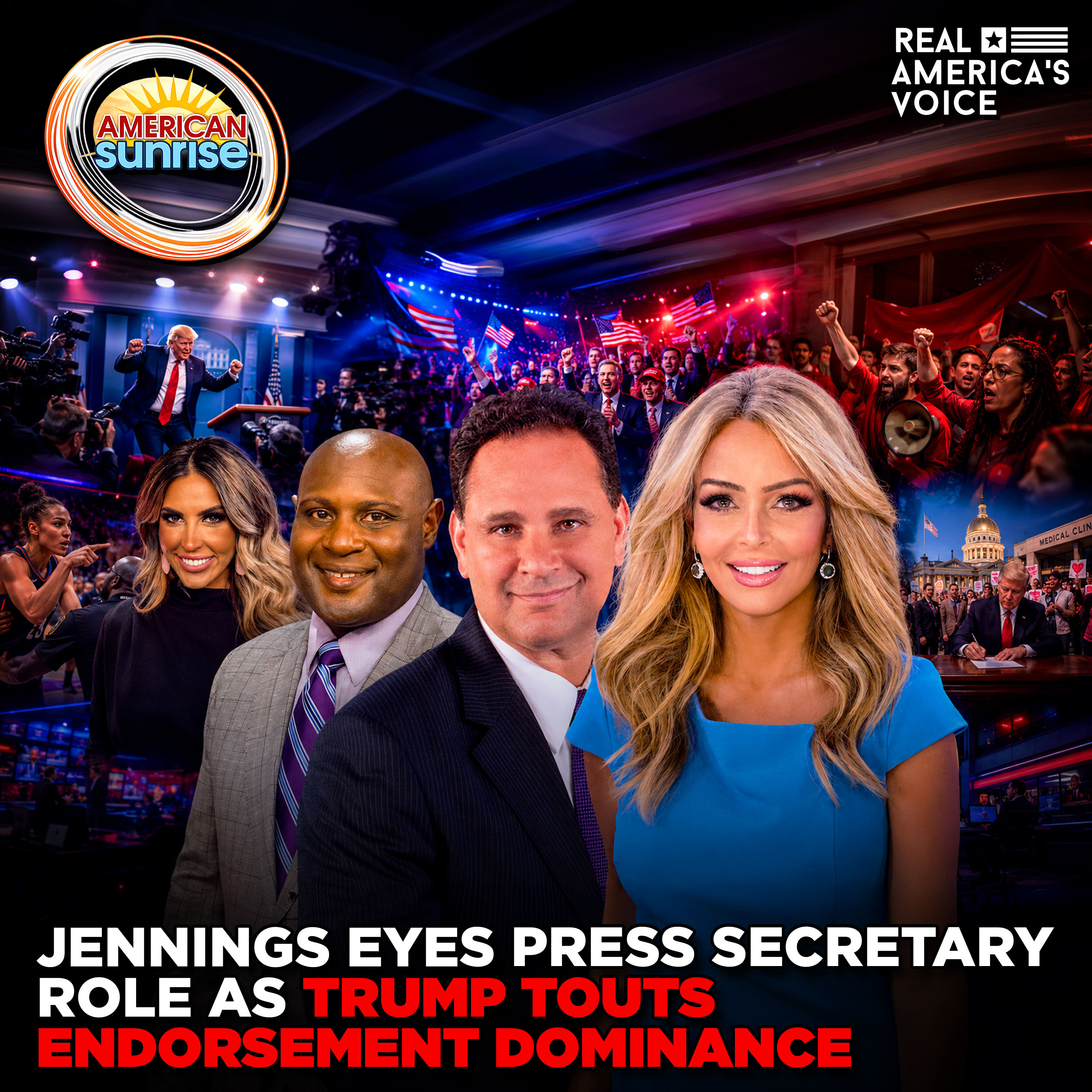 JENNINGS EYES PRESS SECRETARY ROLE AS TRUMP TOUTS ENDORSEMENT DOMINANCE | AMERICAN SUNRISE episode artwork