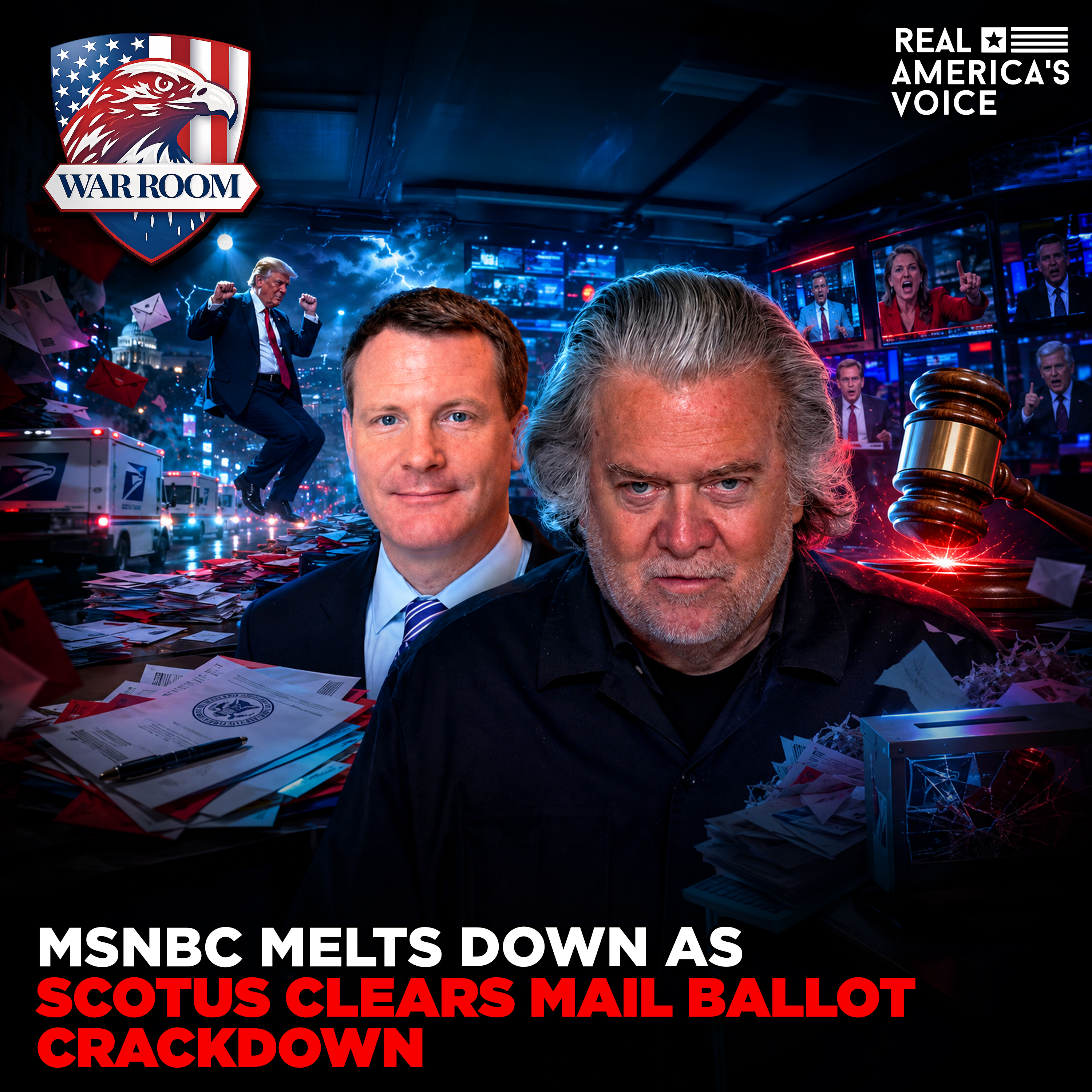 MSNBC MELTS DOWN AS SCOTUS CLEARS TRUMP MAIL BALLOT CRACKDOWN | WAR ROOM AM W STEVE BANNON episode artwork