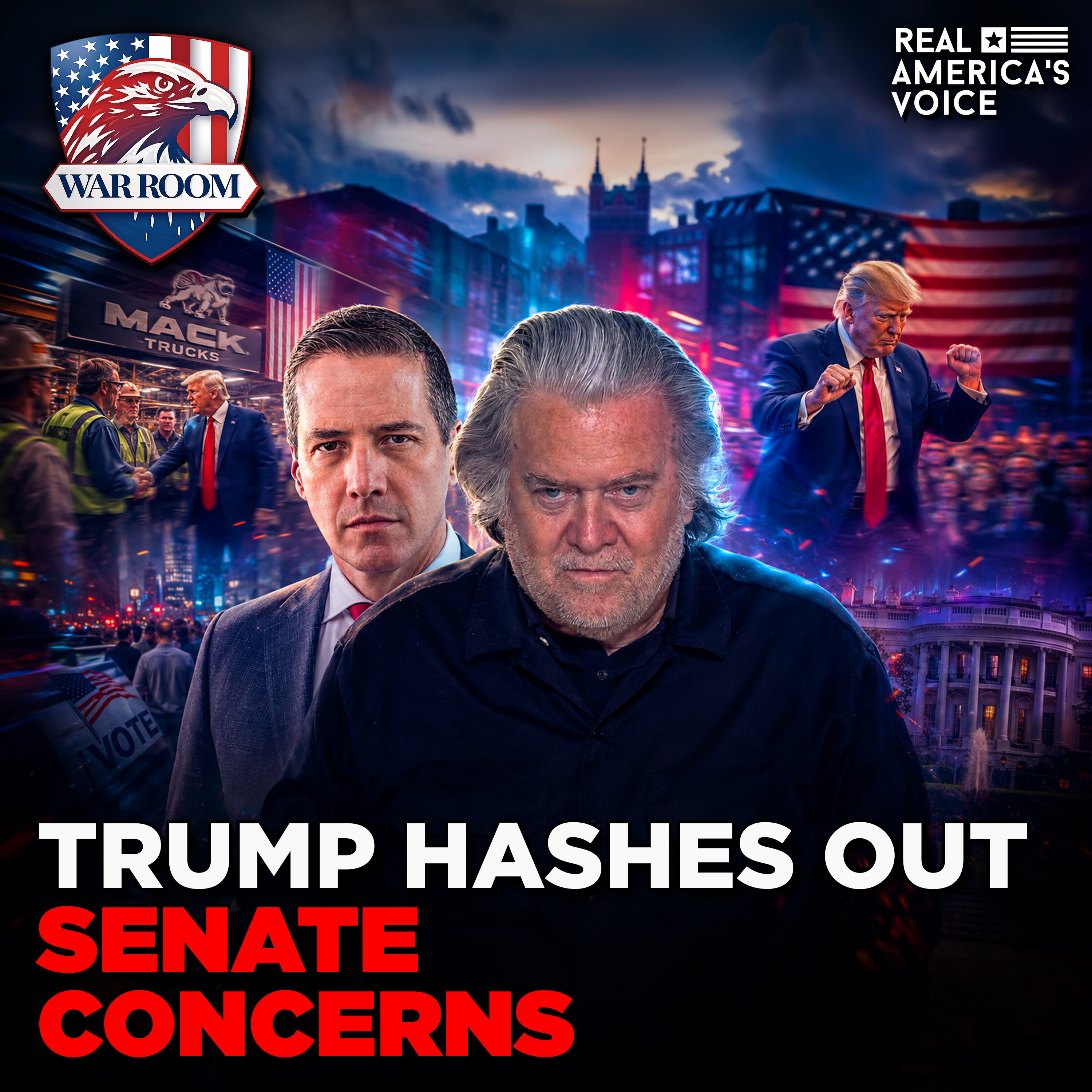 TRUMP HEADS TO CAPITOL FOR SENATE SHOWDOWN | WAR ROOM PM W STEVE BANNON episode artwork