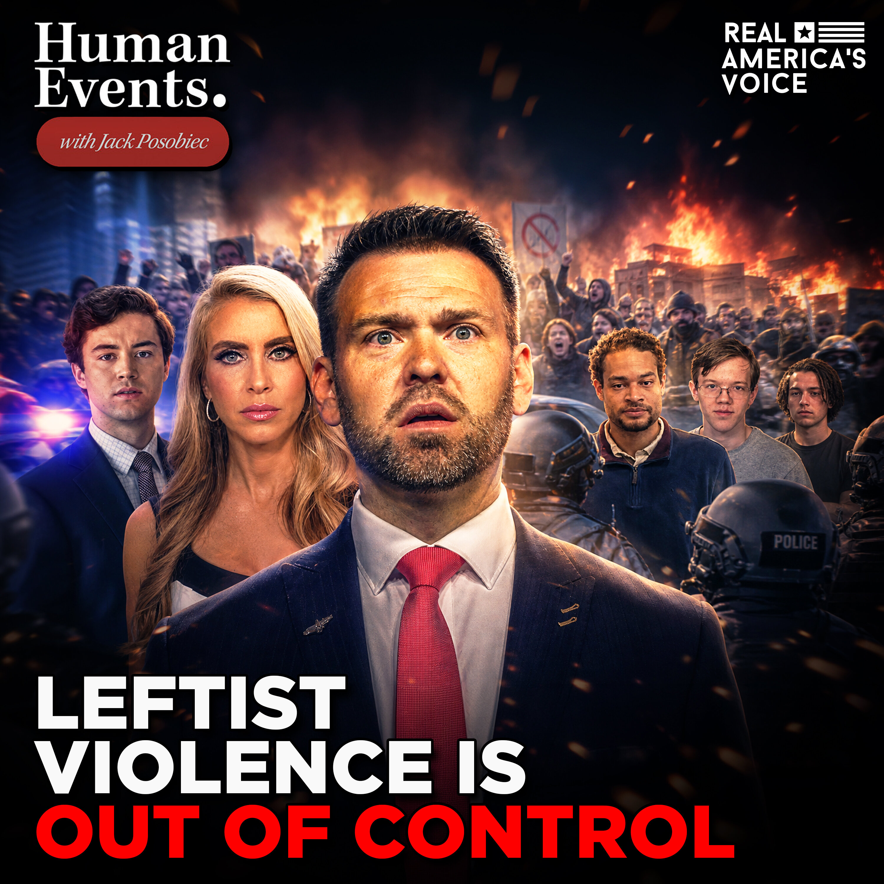 LEFTIST VIOLENCE IS OUT OF CONTROL | HUMAN EVENTS DAILY W JACK POSOBIEC — Real America’s Voice cover