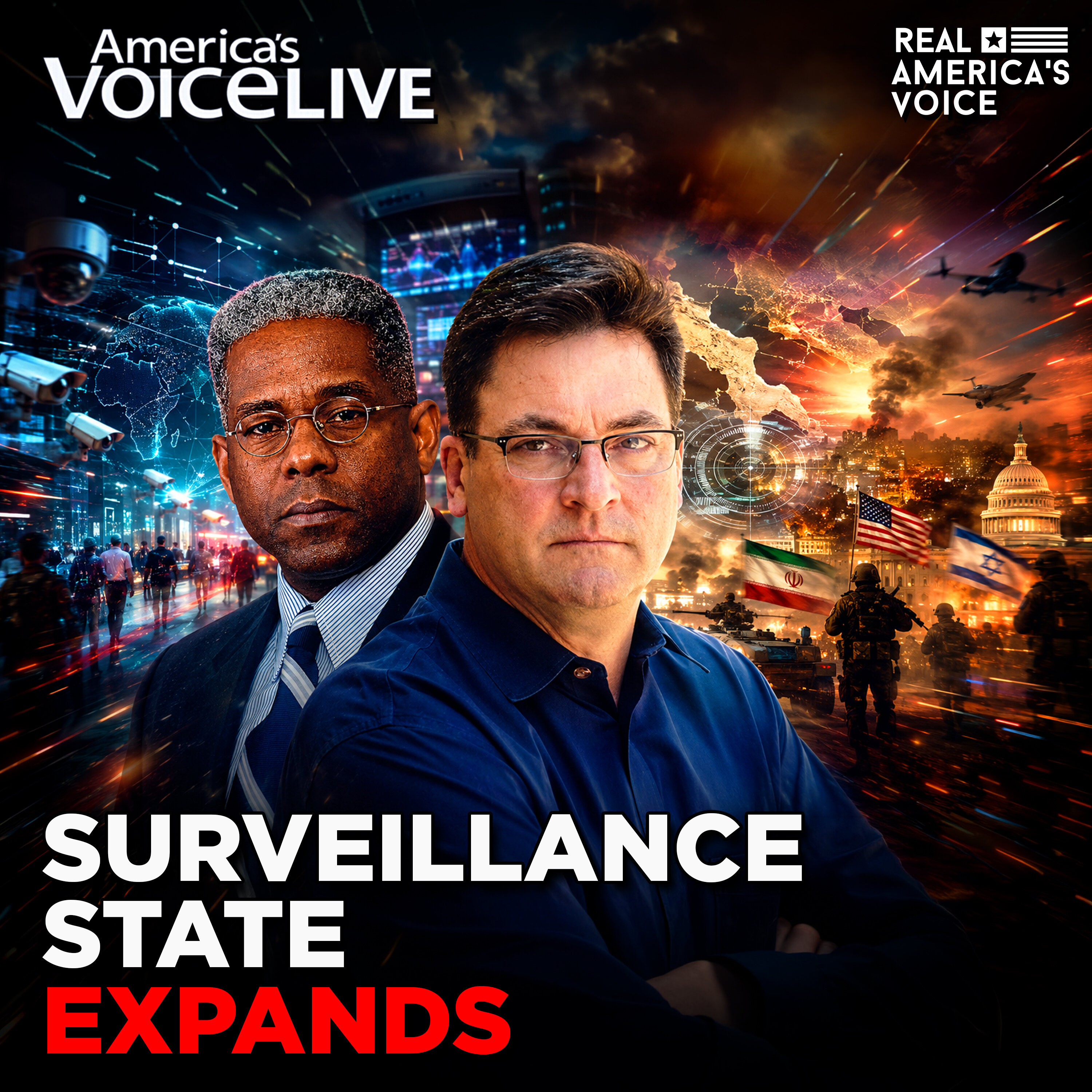 SURVEILLANCE STATE EXPANDS, TRUMP FACES IRAN SHOWDOWN | AMERICA'S VOICE LIVE W STEVE GRUBER — Real America’s Voice cover