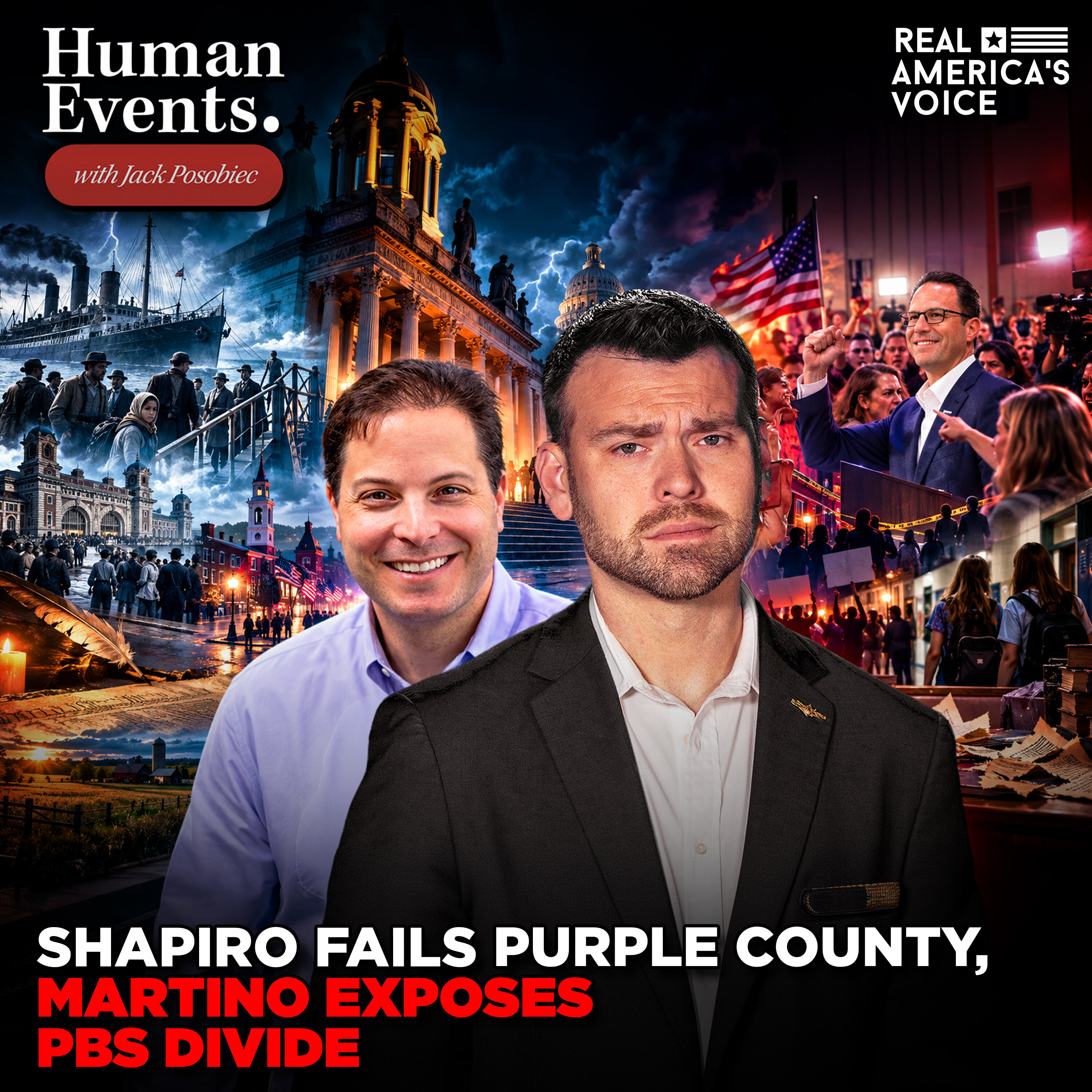 SHAPIRO FAILS PURPLE COUNTY, MARTINO EXPOSES PBS DIVIDE | HUMAN EVENTS DAILY