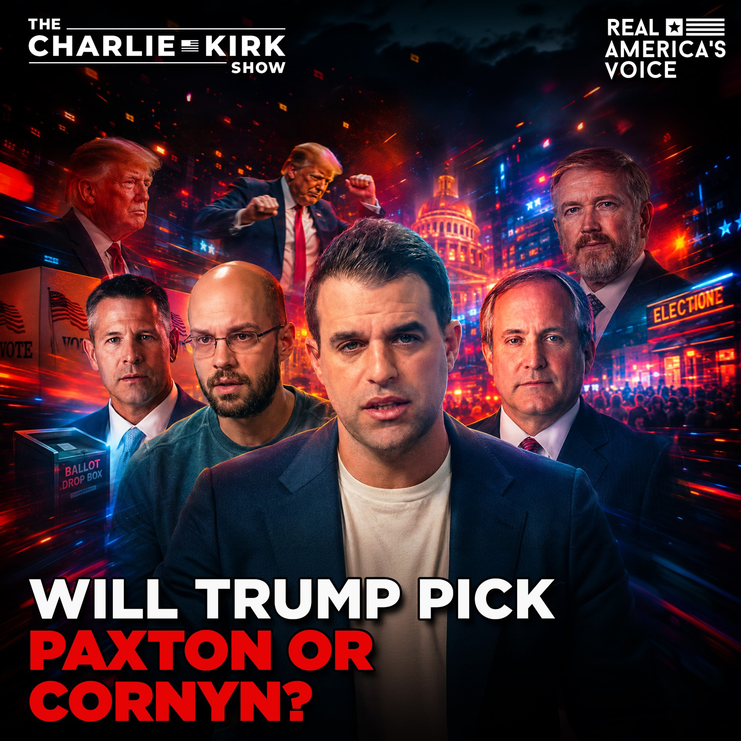TEXAS SENATE RACE HEATS UP, TYLER ROBINSON UPDATE & THOMAS MASSIE DRAMA | THE CHARLIE KIRK SHOW — Real America’s Voice cover