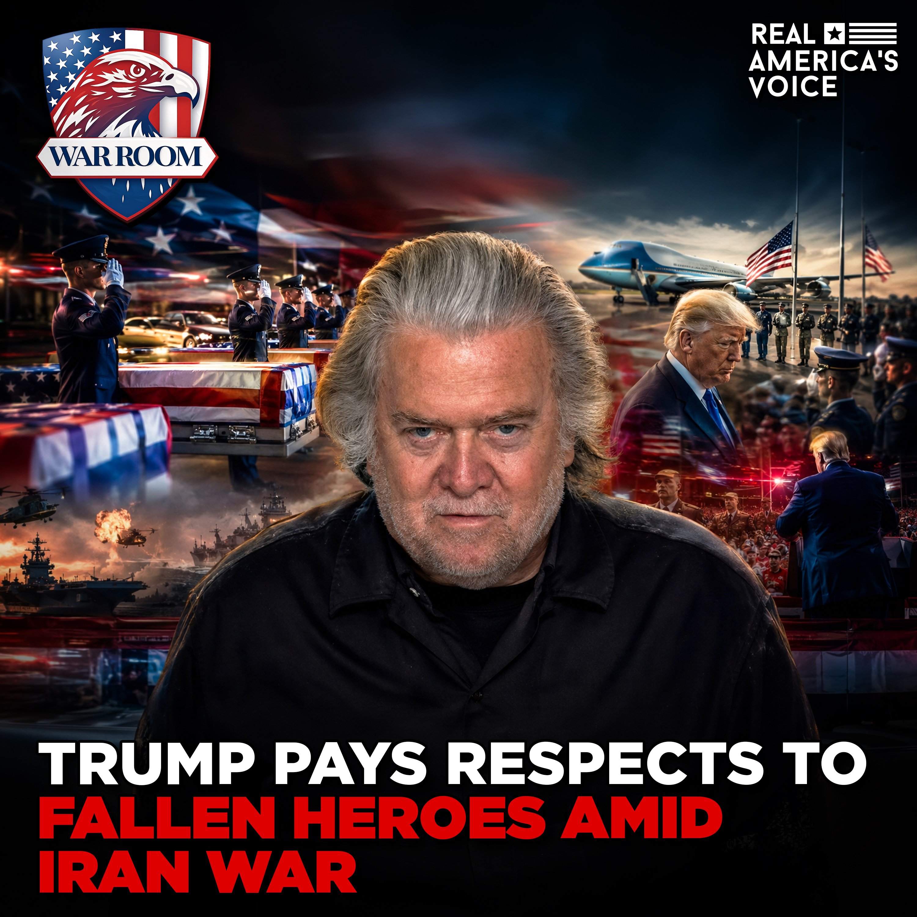 TRUMP PAYS RESPECTS TO FALLEN HEROES AMID IRAN WAR | WAR ROOM PM W STEVE BANNON JULY 22, 2026 episode artwork
