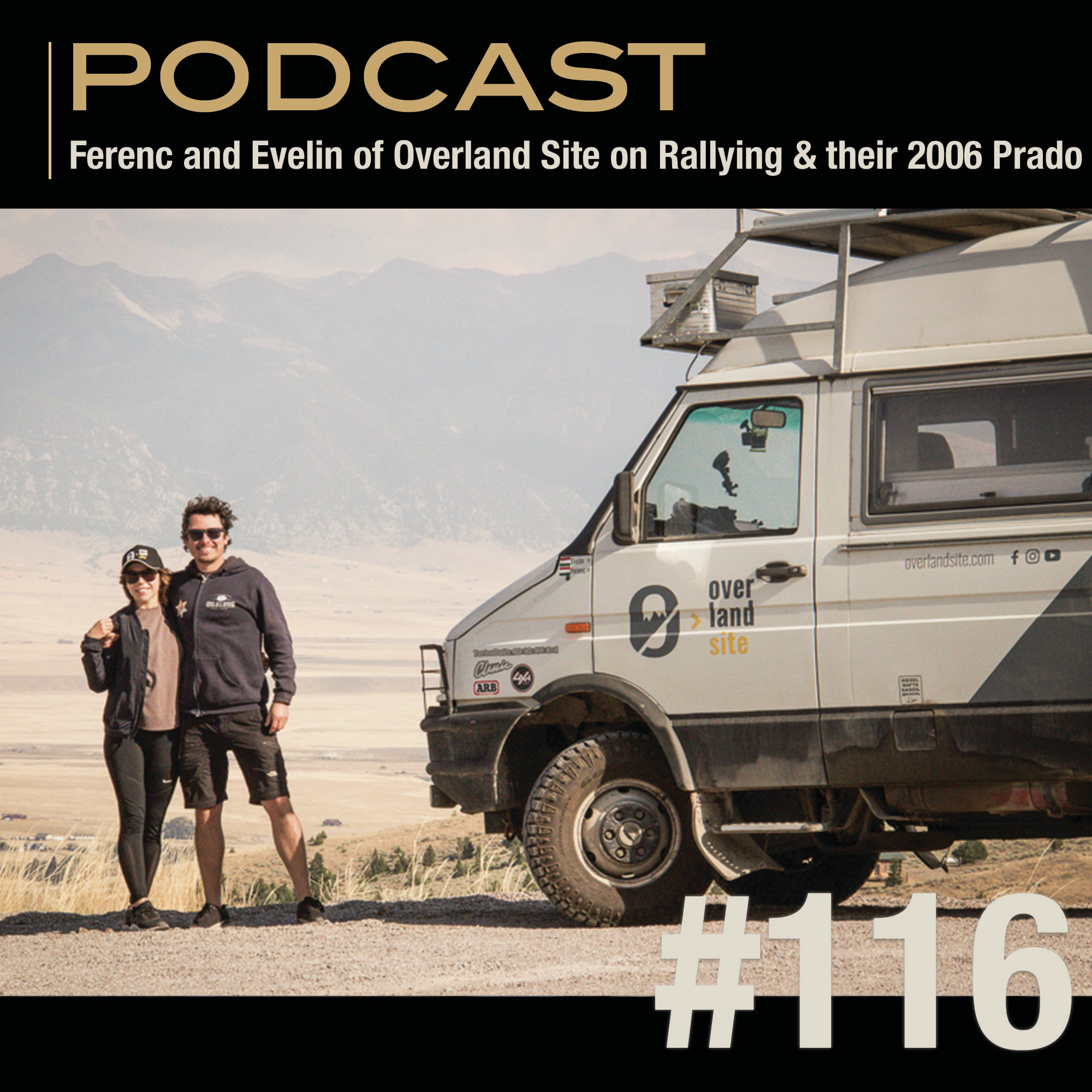 Ferenc and Evelin of Overland Site on Rallying, the Silk Road, and Overlanding China in a 2006 Prado episode artwork